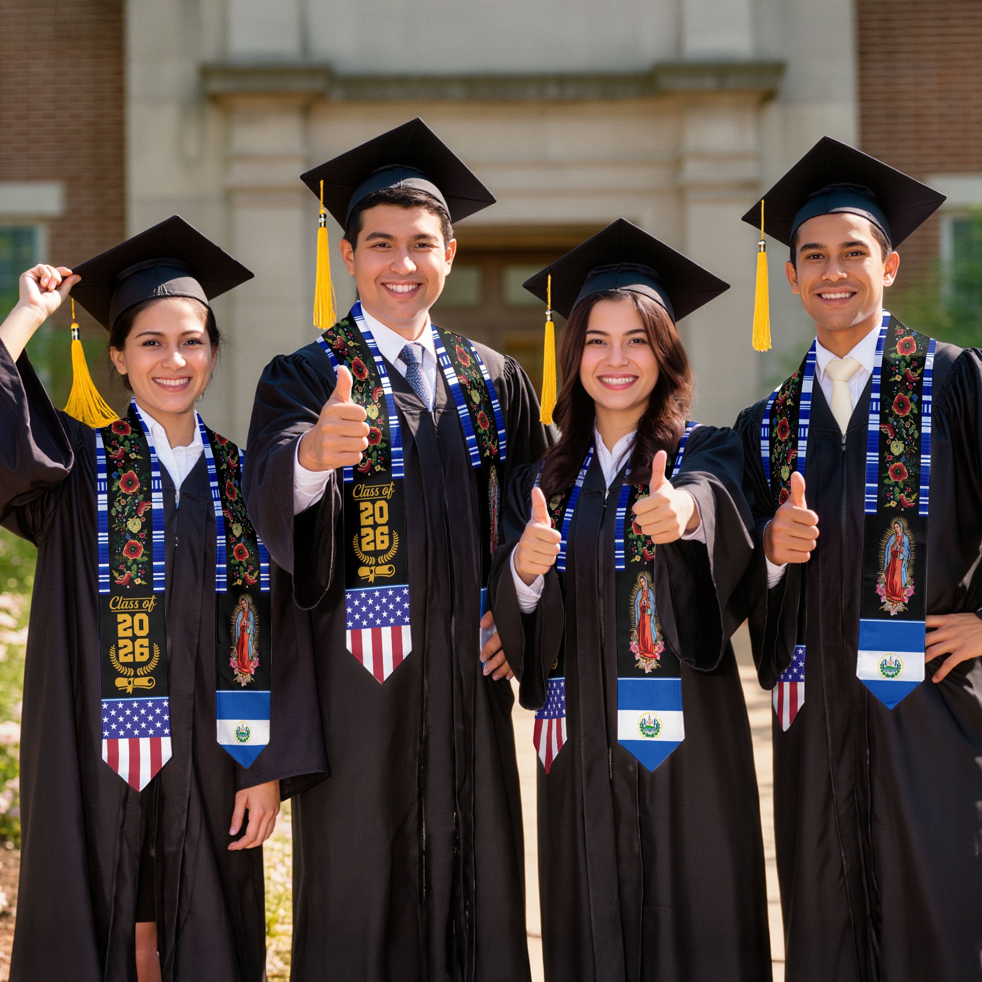 Graduation Stole El Salvador, Salvadoran Flag Graduation Sash for 2026 Graduates