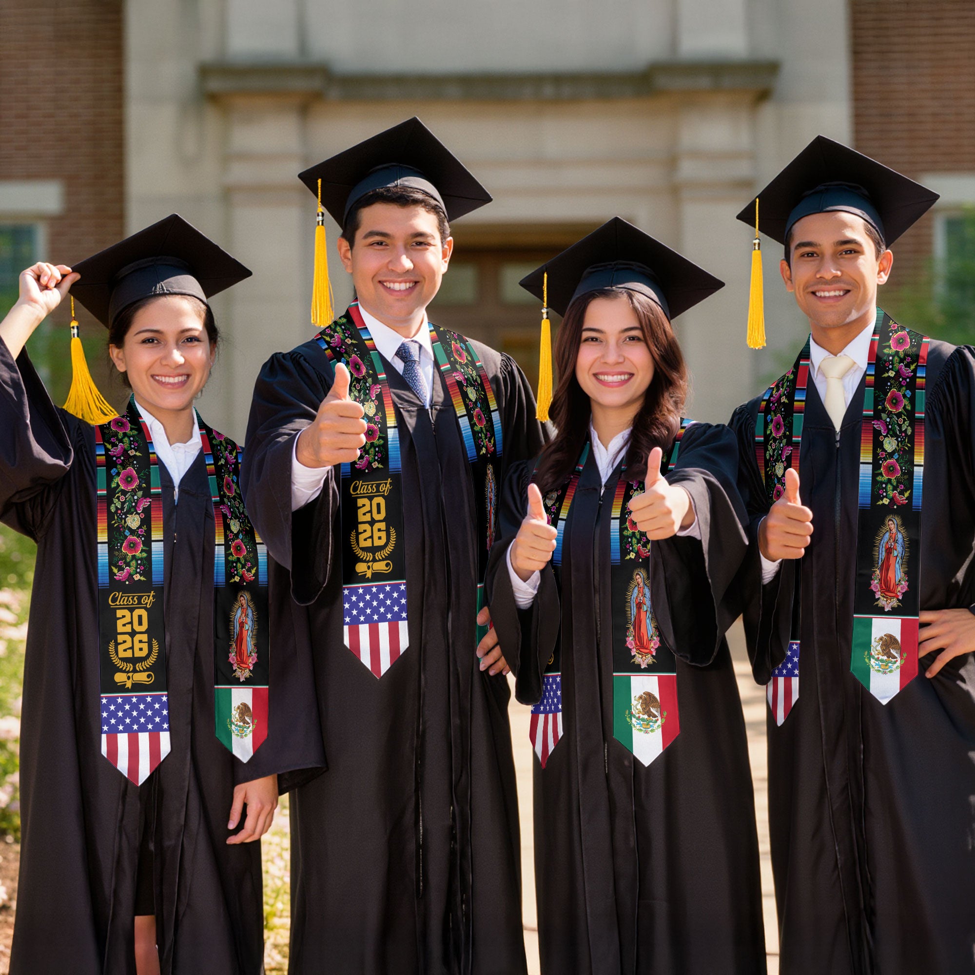 2026 Mexico Graduation Sash, Mexican Flag Stole for Graduates, Traditional Stole Gift