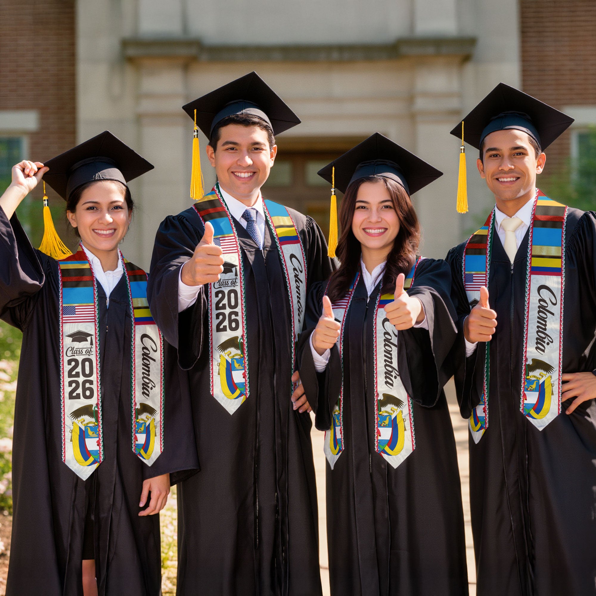 Colombian Graduation Stole 2026, Flag Inspired Graduation Sash for the Class of 2026