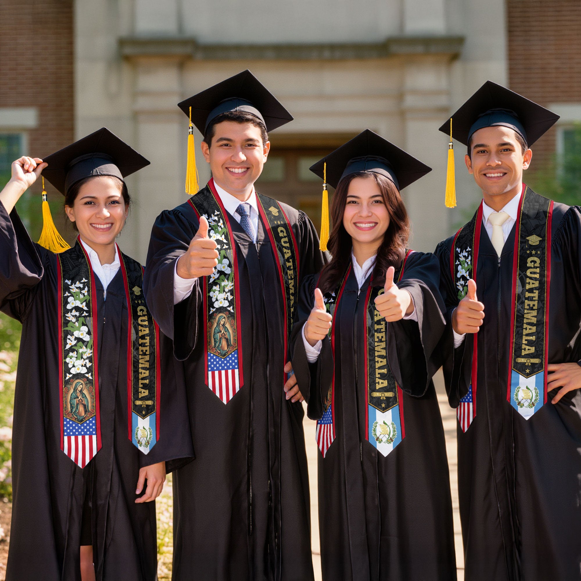 Guatemala Graduation Stole 2026, Guatemalan Flag Graduation Sash, Classic Academic Style for Graduates