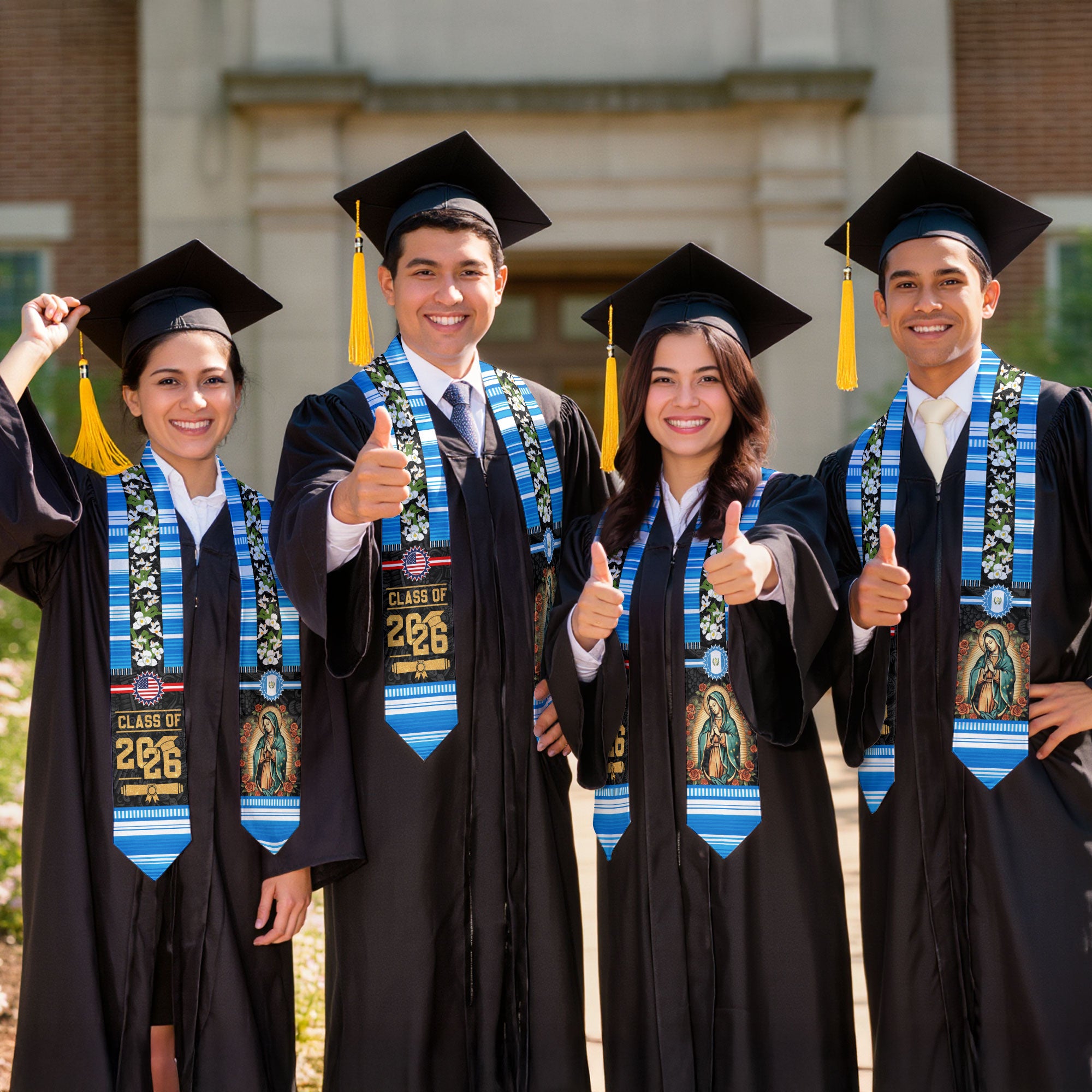 Guatemalan Flag Graduation Stole 2026, Guatemala Graduation Sash, Elegant Cultural Academic Design