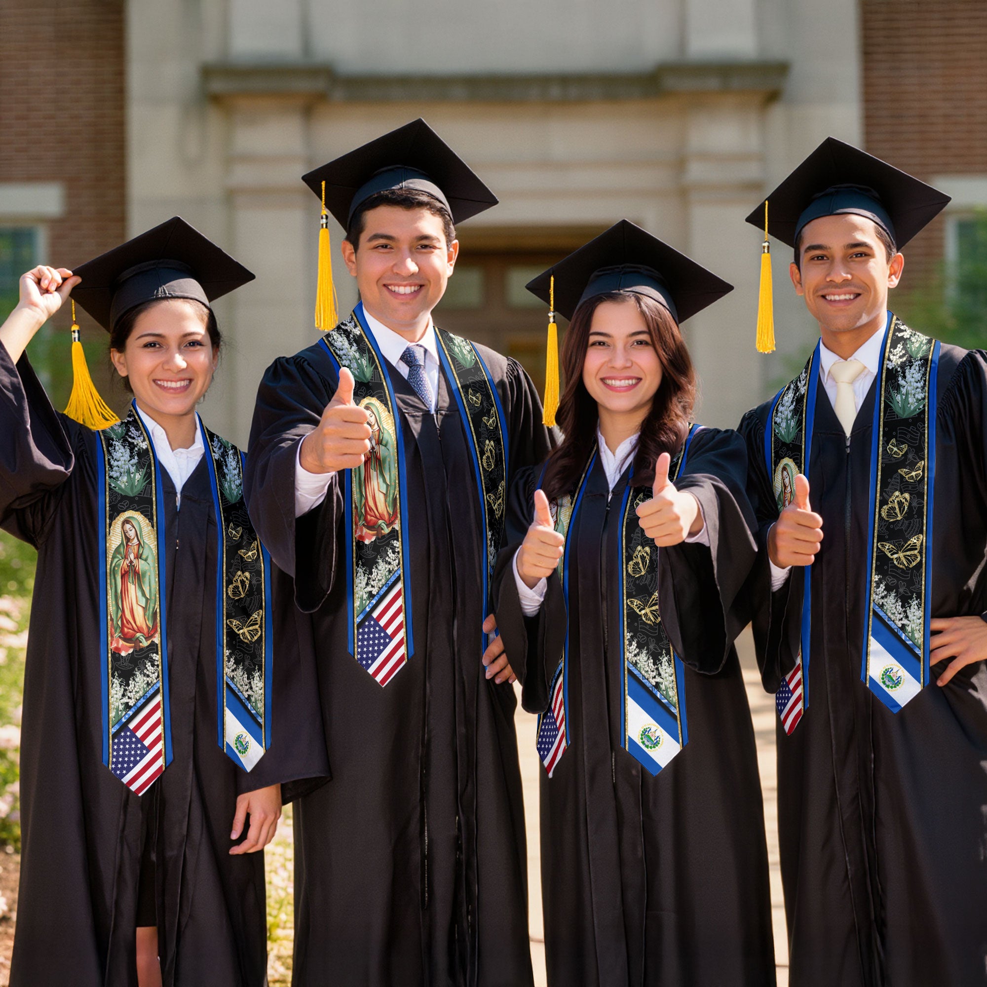 El Salvador Graduation Sash 2026, Salvadoran Flag Stole, Graduation Stole 2026