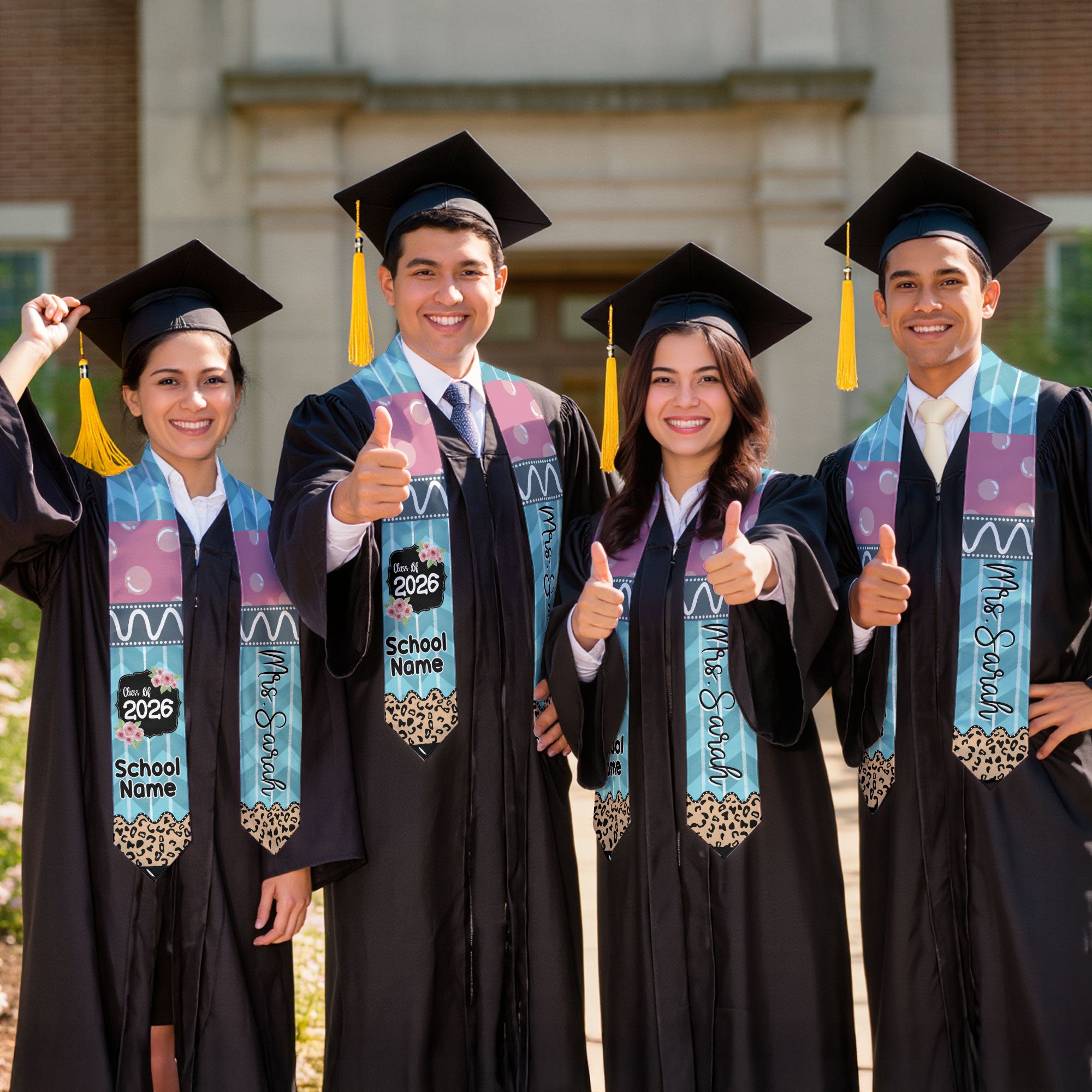 Customized Teacher Graduation Stole, Academic Honor Ceremony Sash for Educators, Class of 2026