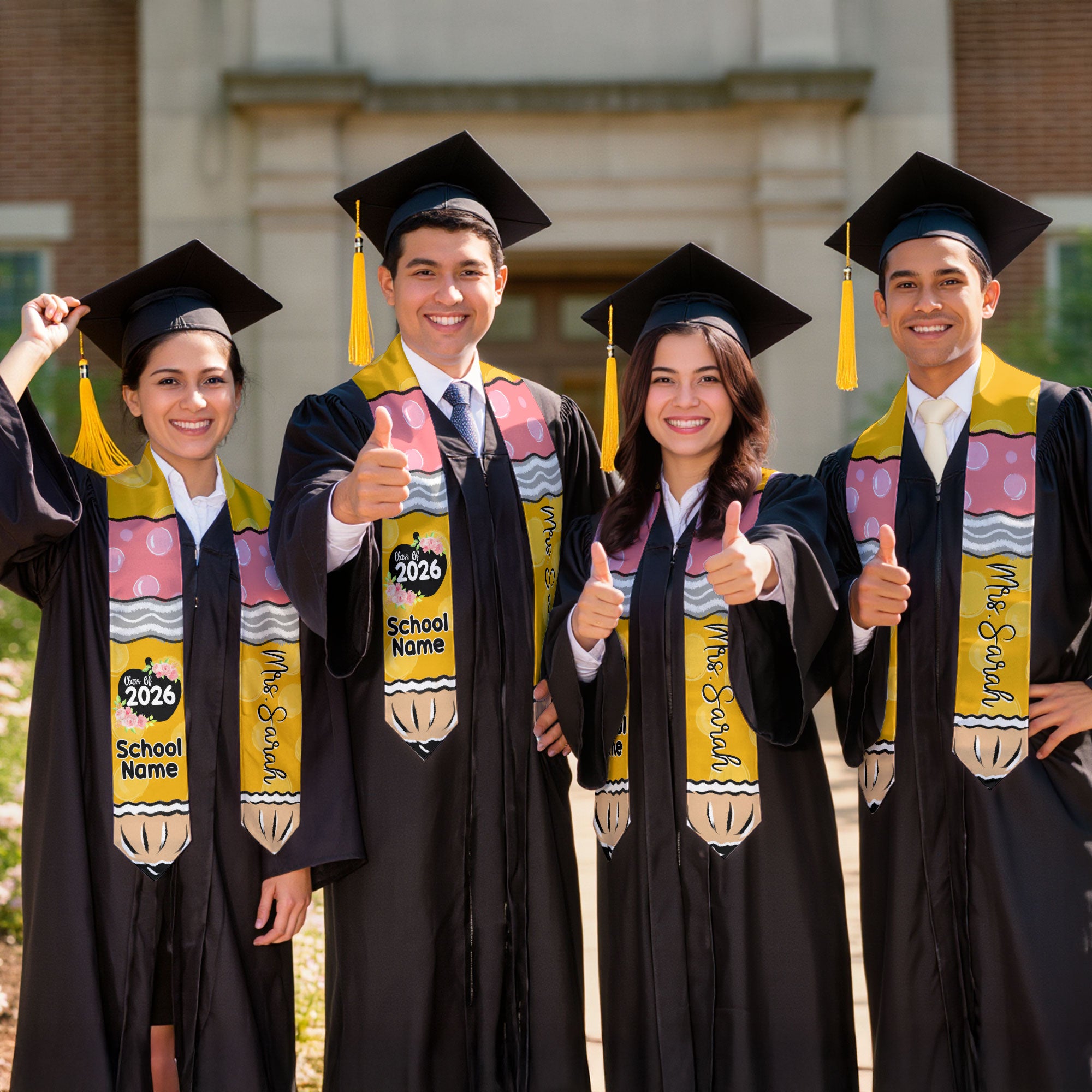 Customized Teacher Graduation Sash, Educational Achievement Stole for Commencement 2026