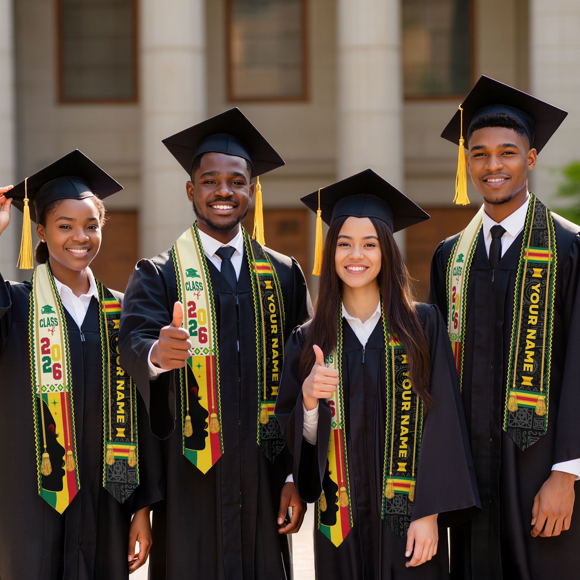 Africa Graduation Sash 2026, African Flag Stole, African Graduation Stole for Students