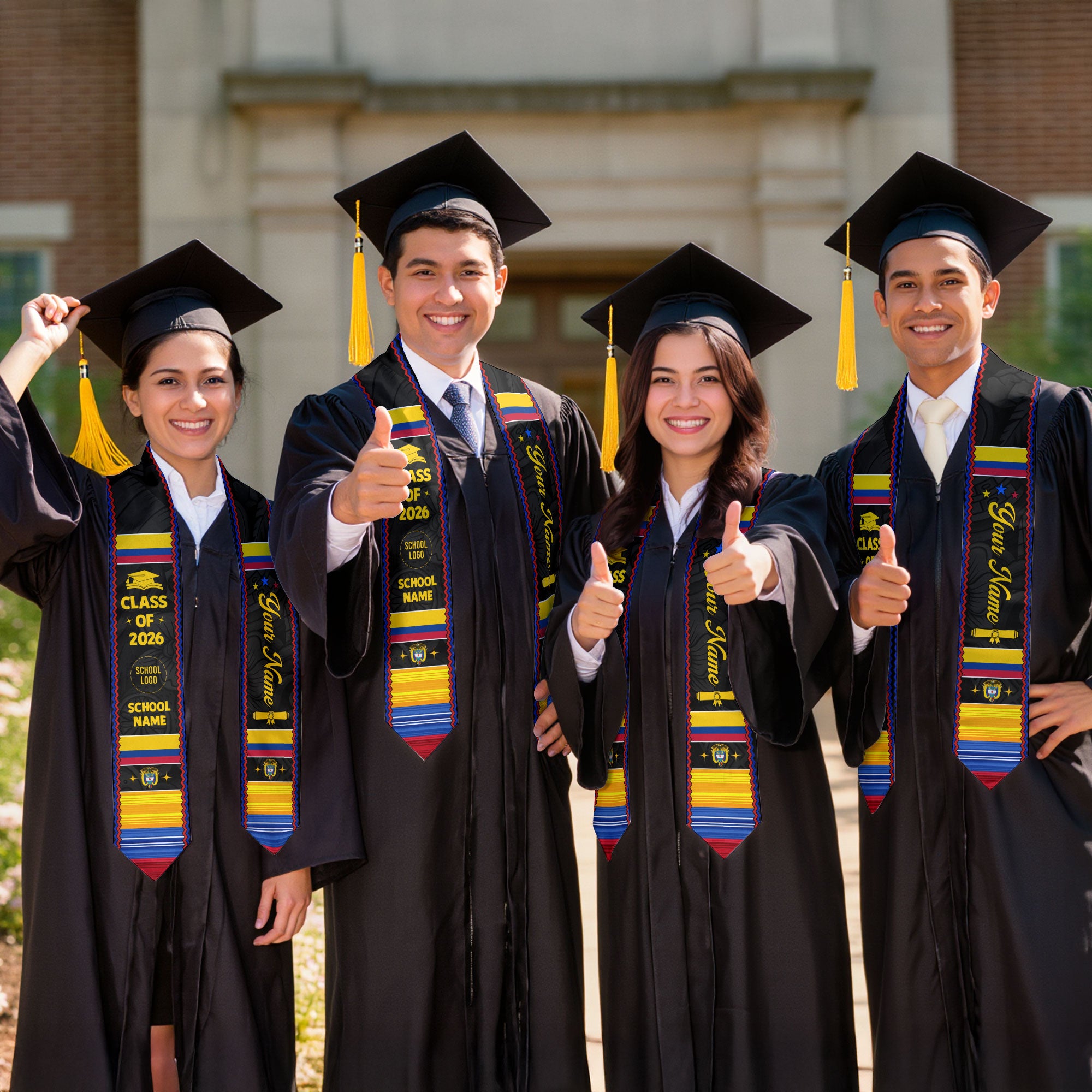 Colombian Stole 2026, Colombian Flag Graduation Sash, Cultural Graduation Stole