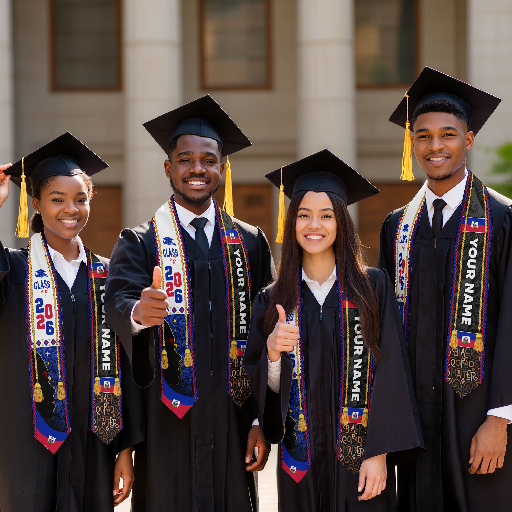 Custom Stole for Haiti Graduation, Haitian Flag Stole 2026, Haiti Graduation Sash, Stole Haiti