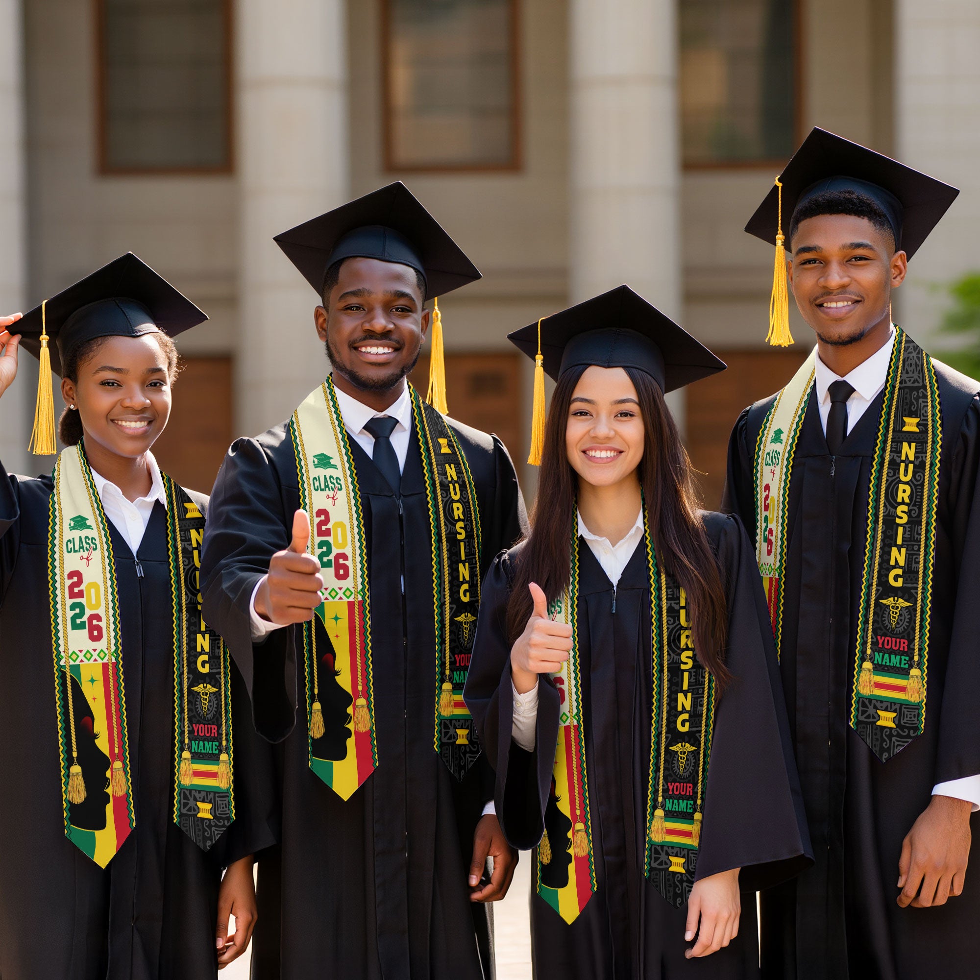 Customized African RN Graduation Stole, Nursing Ceremony Sash for Class of 2026