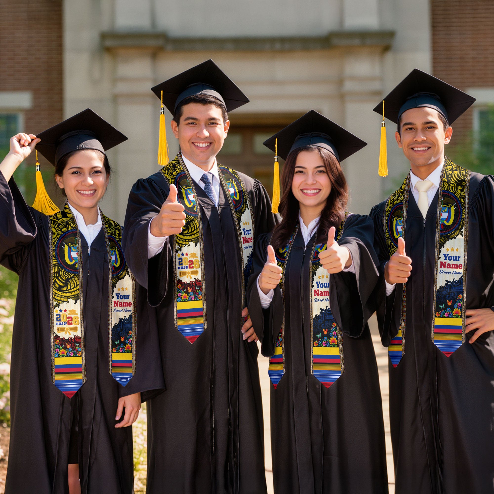 Colombia Stole for Graduation 2026, Colombian Flag Graduation Sash, Stole for Graduates