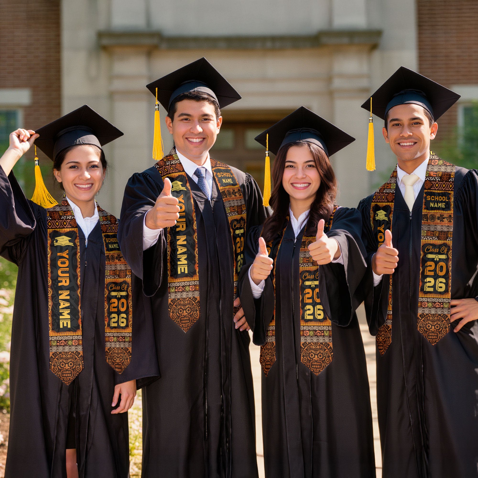 2026 Mexico Graduation Stole, Mexican Flag Sash, Personal Detail Option for Class Photos