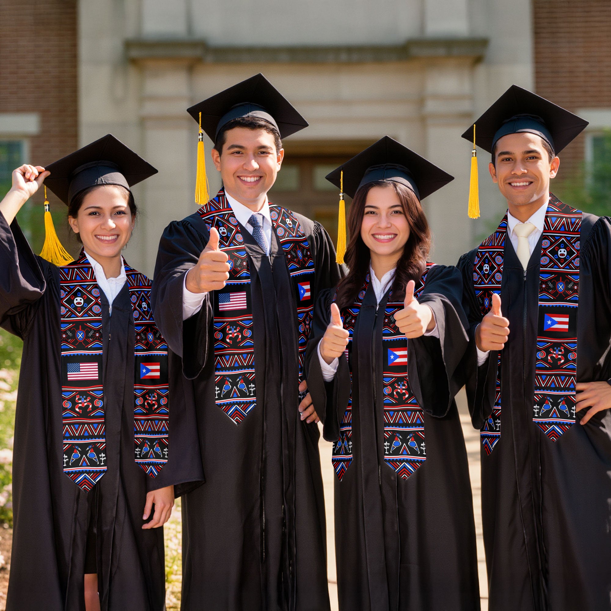 Puerto Rico Graduation Stole 2026, Puerto Rican Flag Sash, Class of 2026 Stole