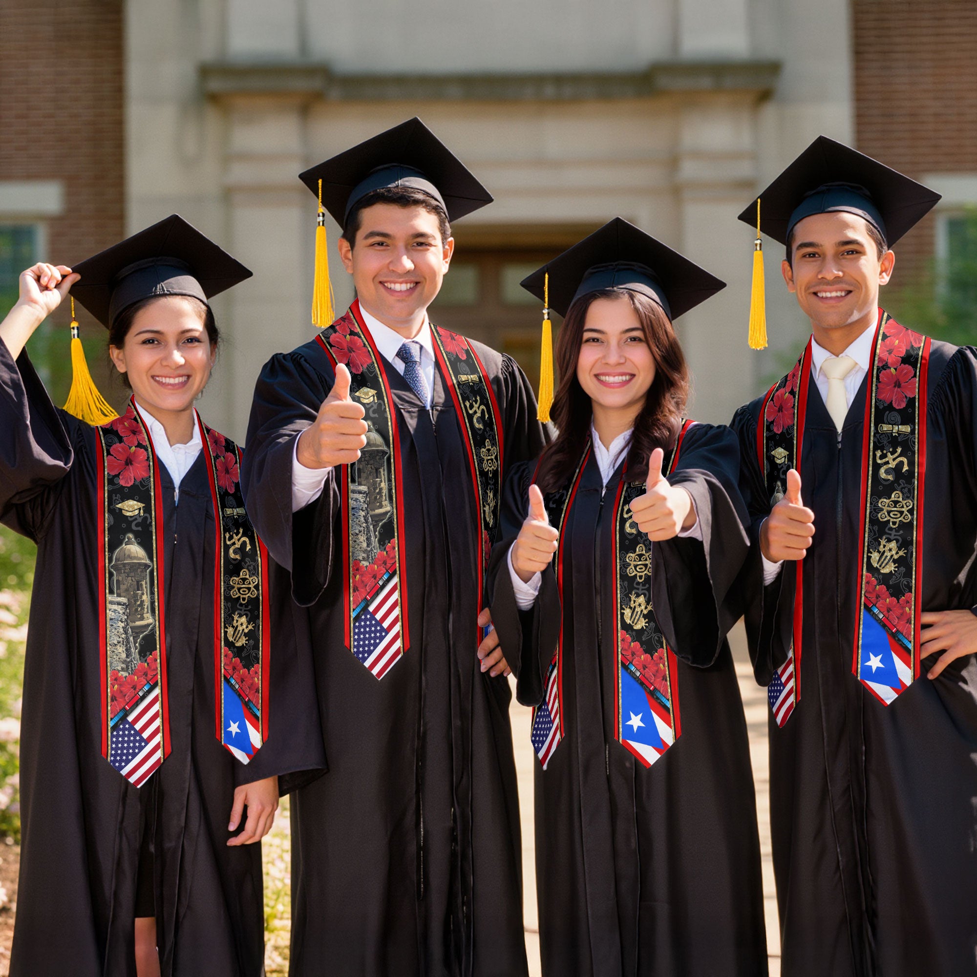 Puerto Rico Graduation Sash 2026, Puerto Rican Flag Graduation Stole, Class of 2026