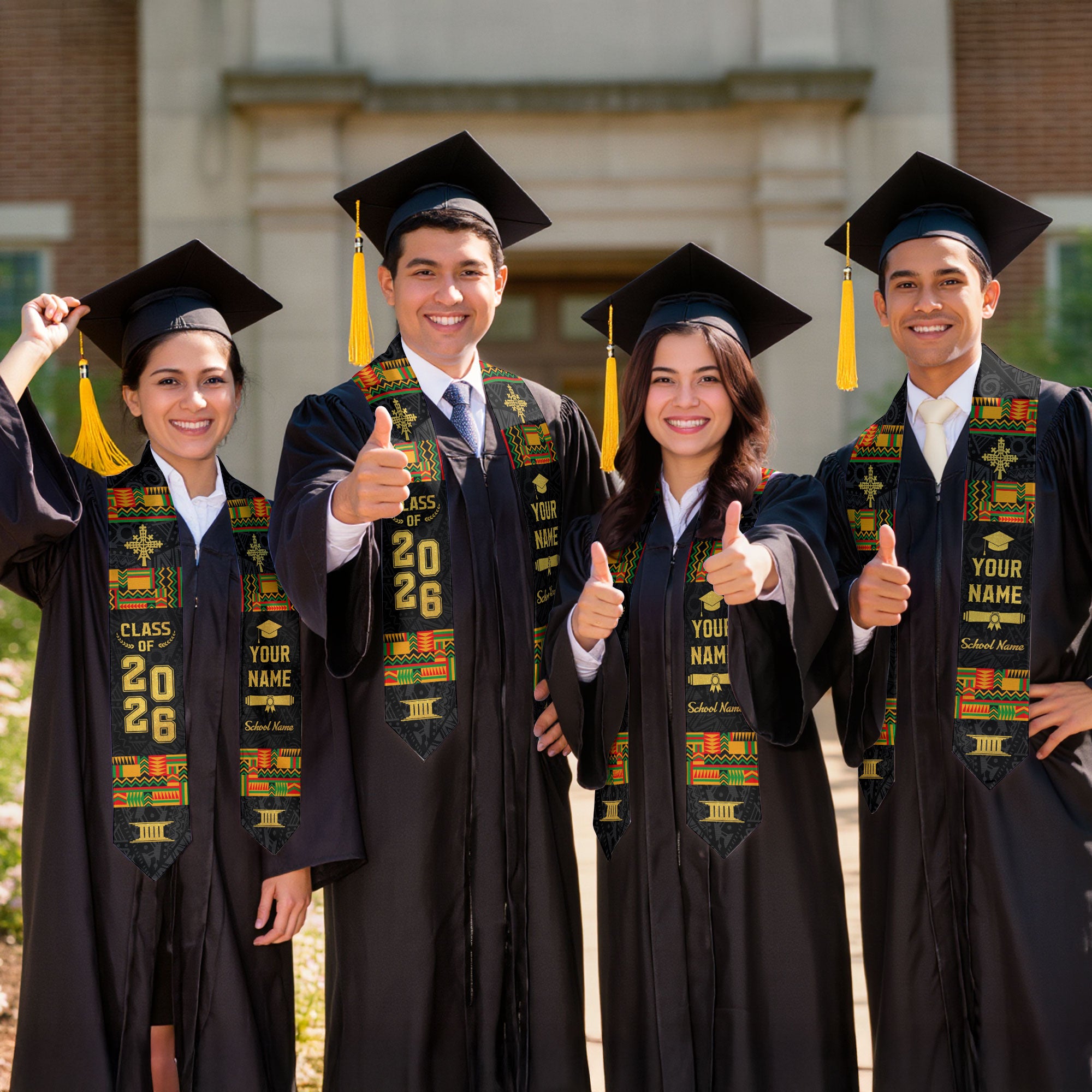 African Graduation Sash 2026, African American Flag Graduation Sash, African Stole