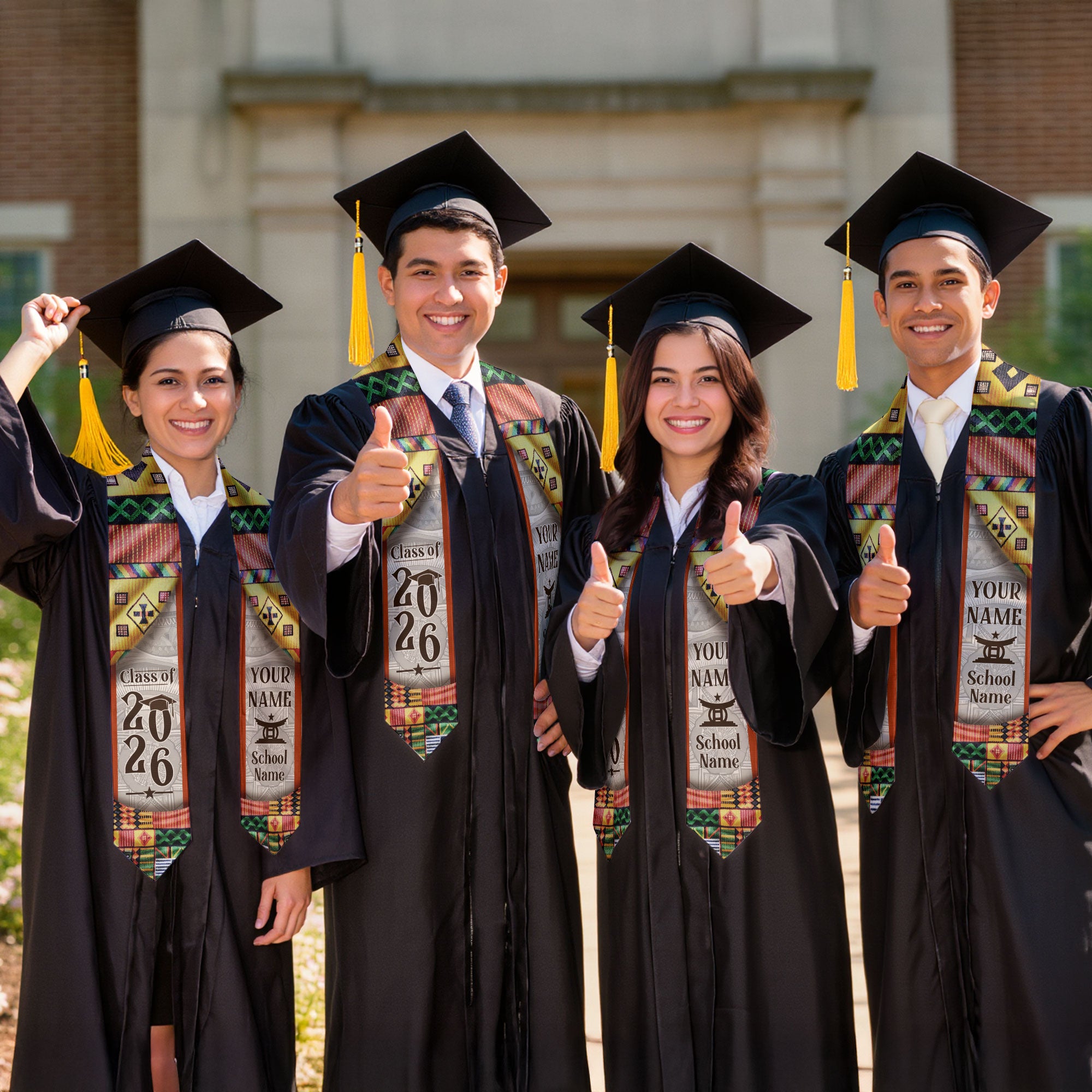 African Graduation Sash 2026, African American Flag Graduation Stole, African Stole