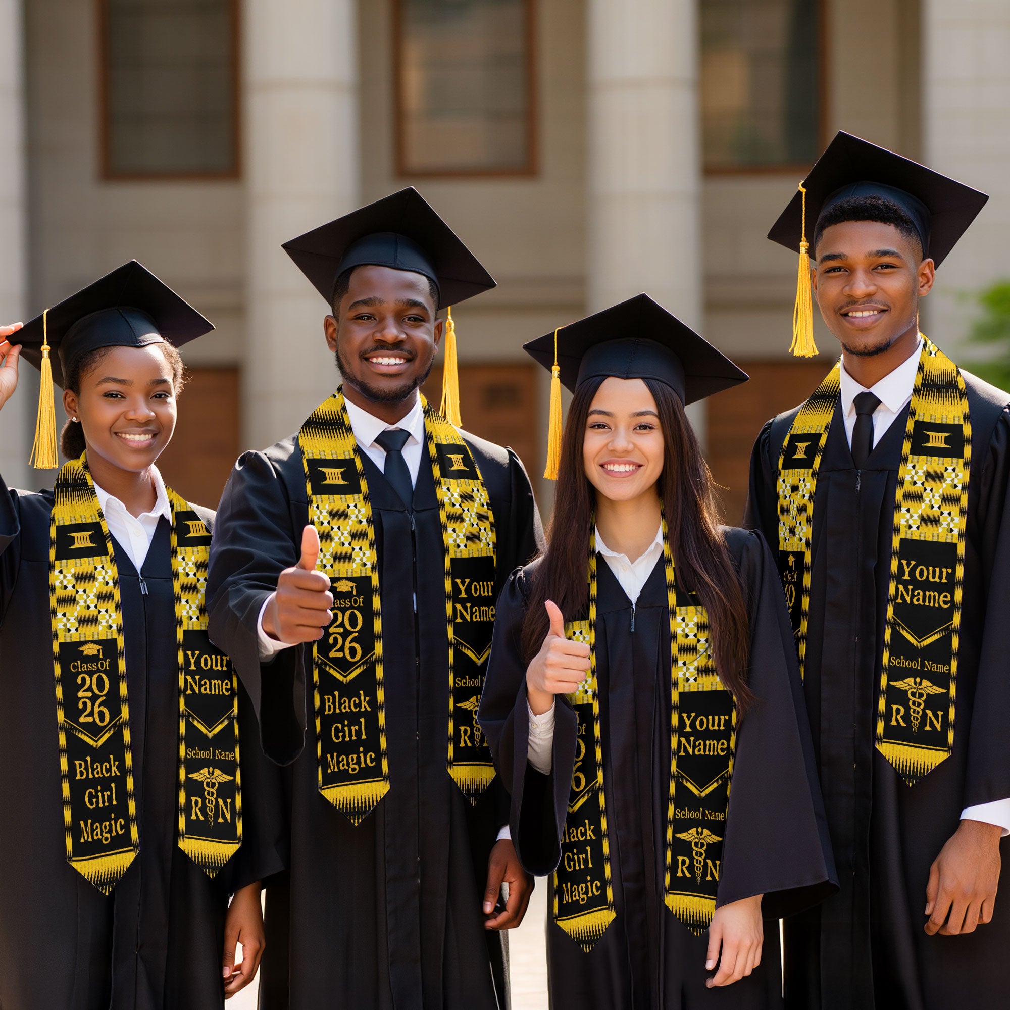 Customized African Nursing Graduation Stole, Professional RN BSN Sash 2026
