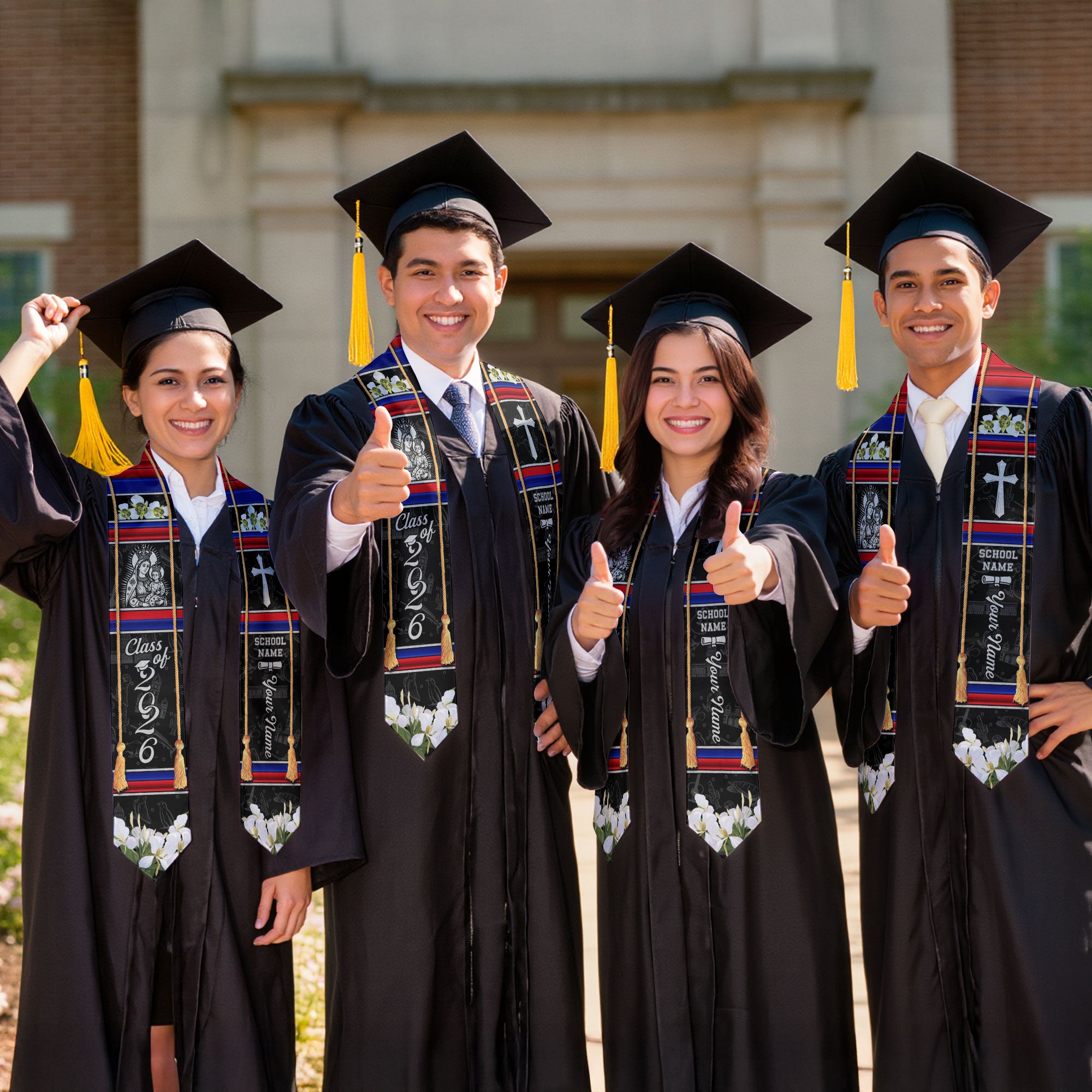 Cuba Graduation Stole 2026, Cuban Flag Sash, Tailored Detail for Class of 2026 Grads
