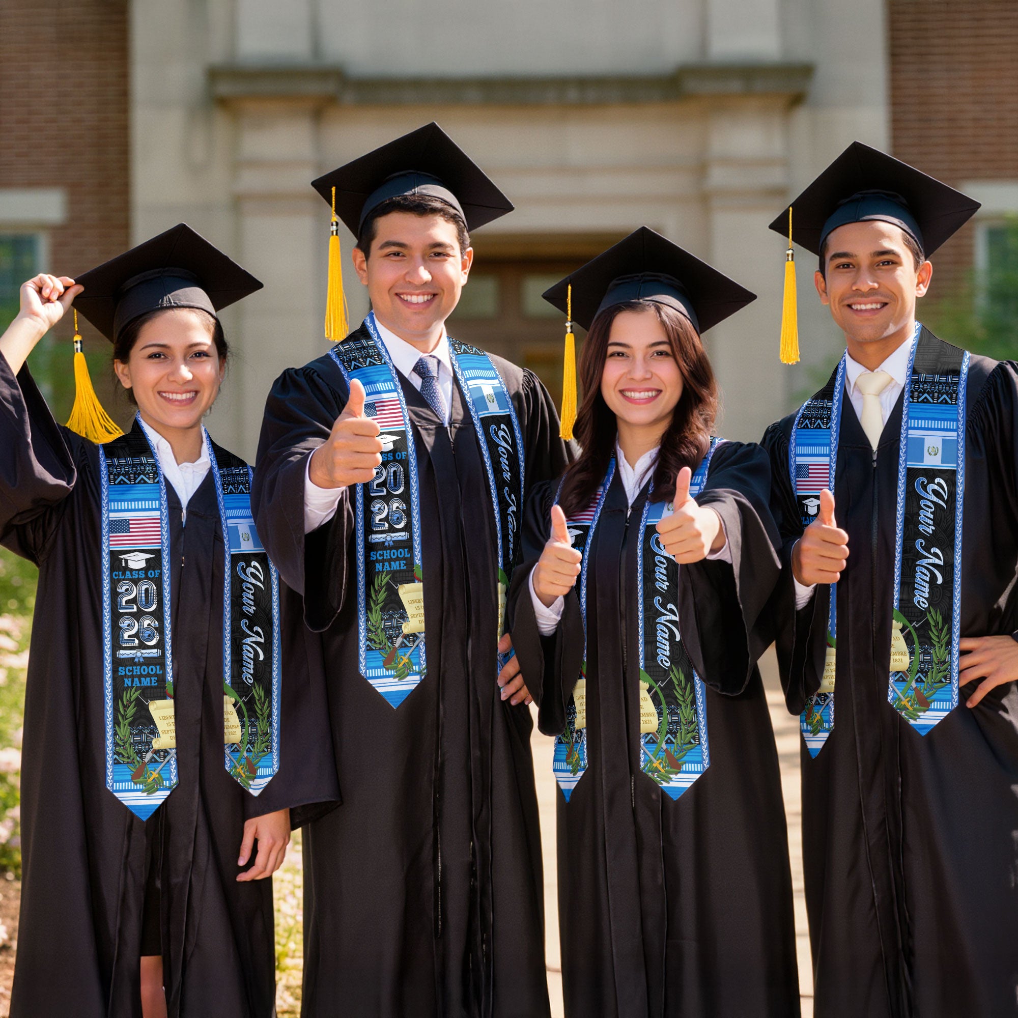 Guatemala Graduation Stole 2026, Guatemalan Flag Sash, Bespoke Touch for Class of 2026
