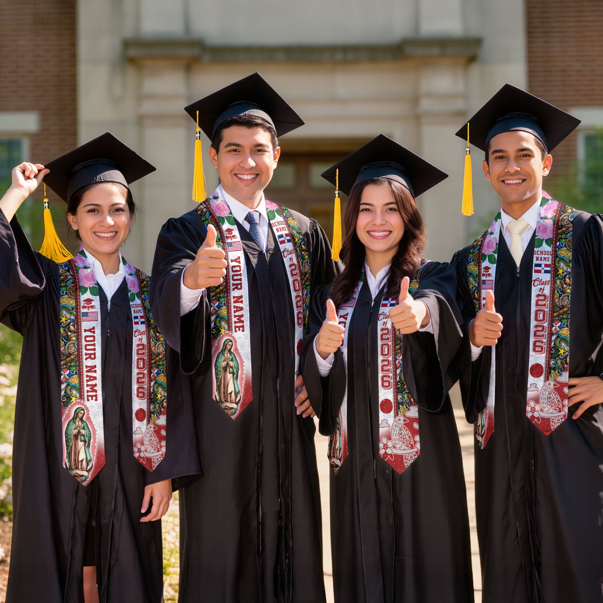 Dominican Graduation Stole 2026, Dominican Flag Sash, Custom Touch Option for Class of 2026