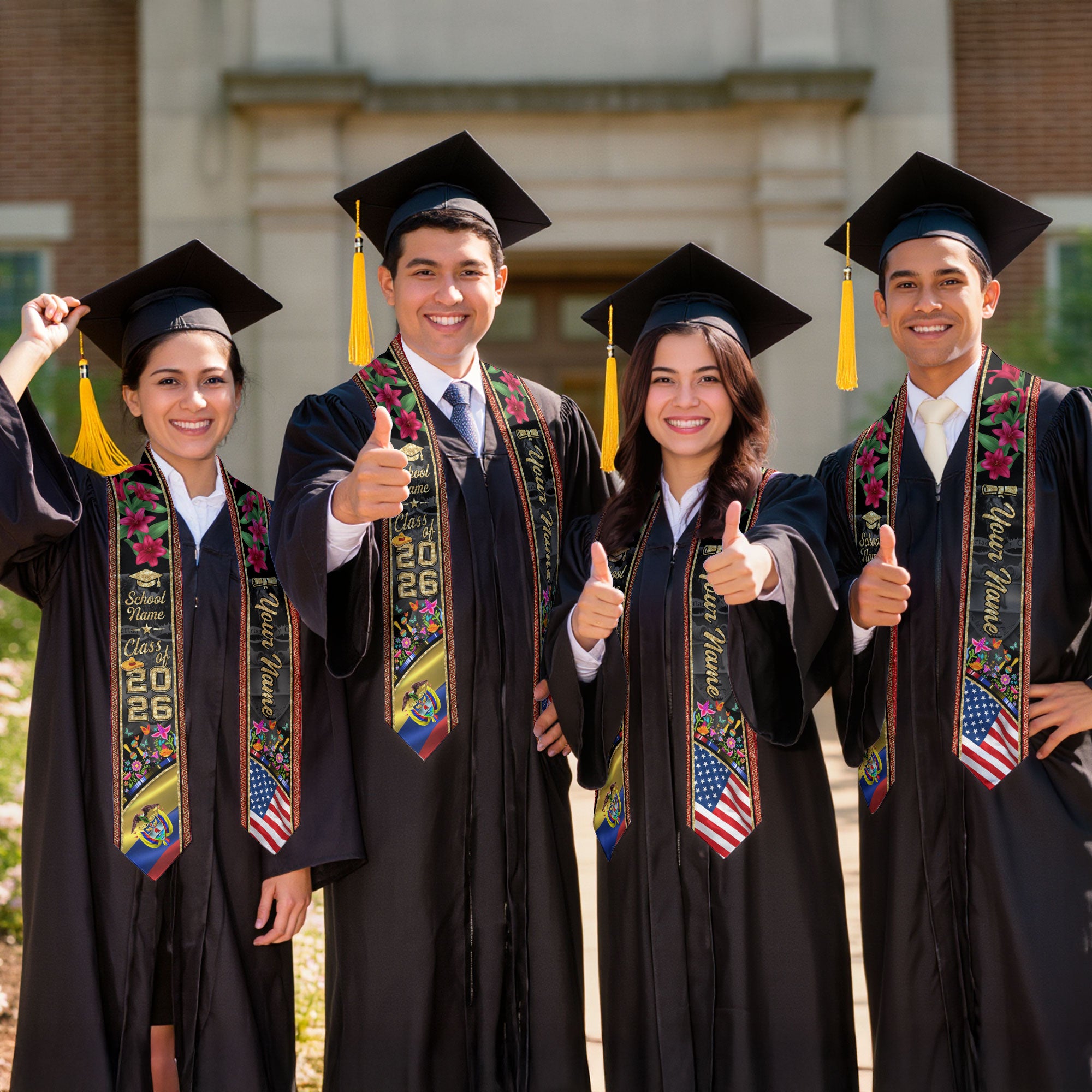 Colombia Graduation Sash 2026, Colombian Flag Stole, Signature Finish for Graduates