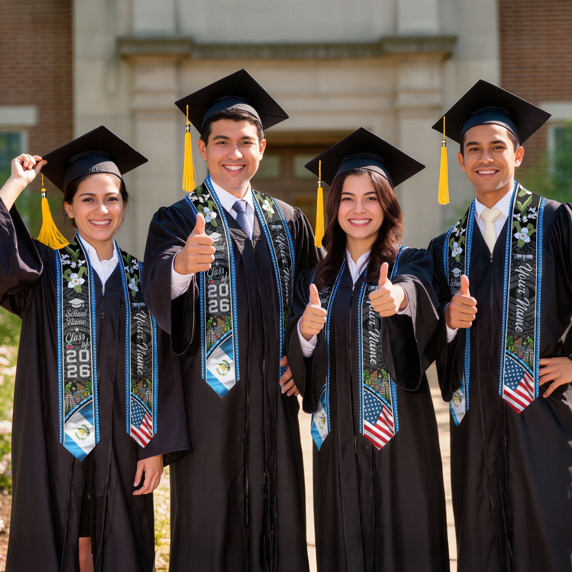Guatemala Graduation Sash 2026, Guatemalan Flag Stole, Signature Finish for Graduates