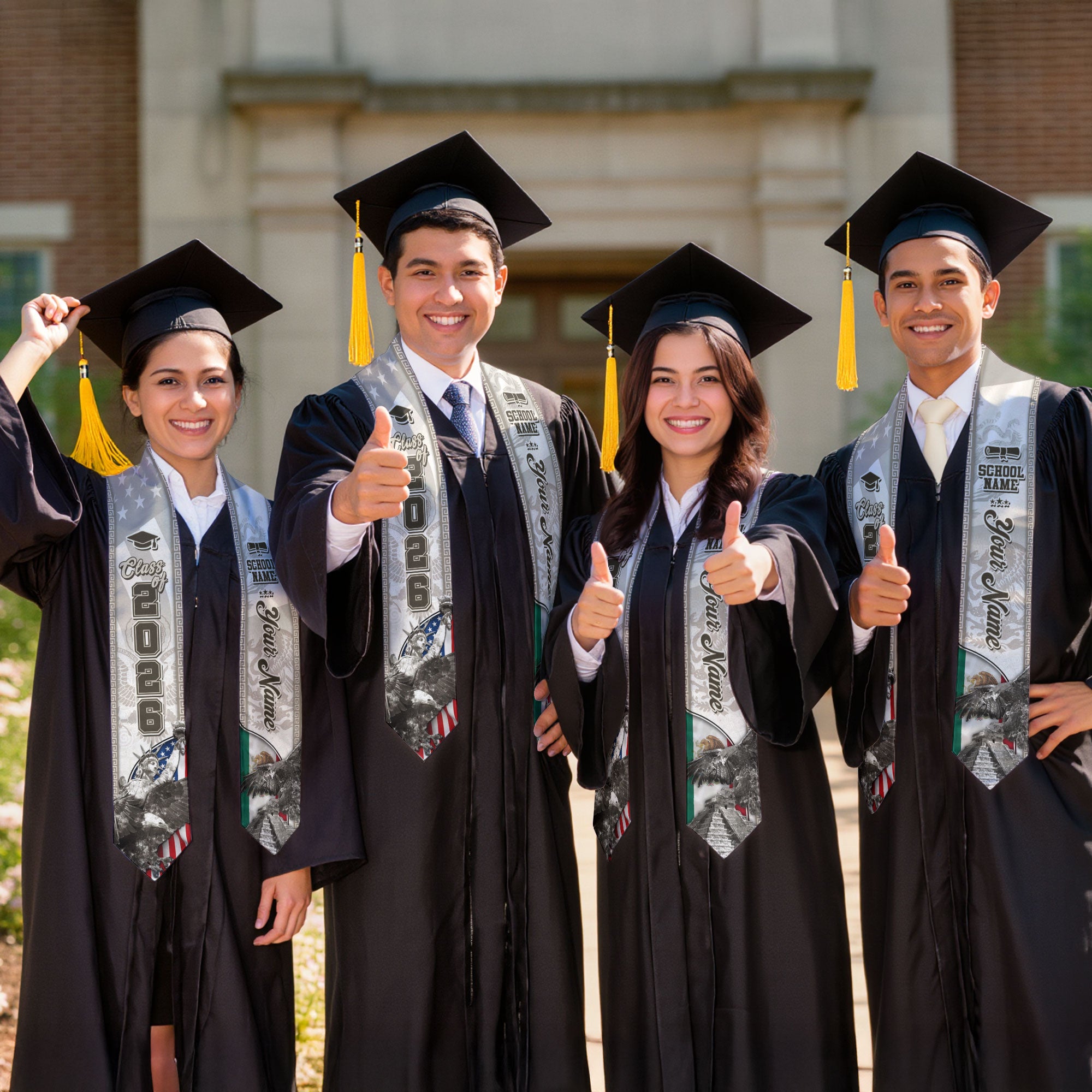 Mexican Graduation Sash 2026, Mexican Stole, Mexico Graduation Stole, Mexican American Flag
