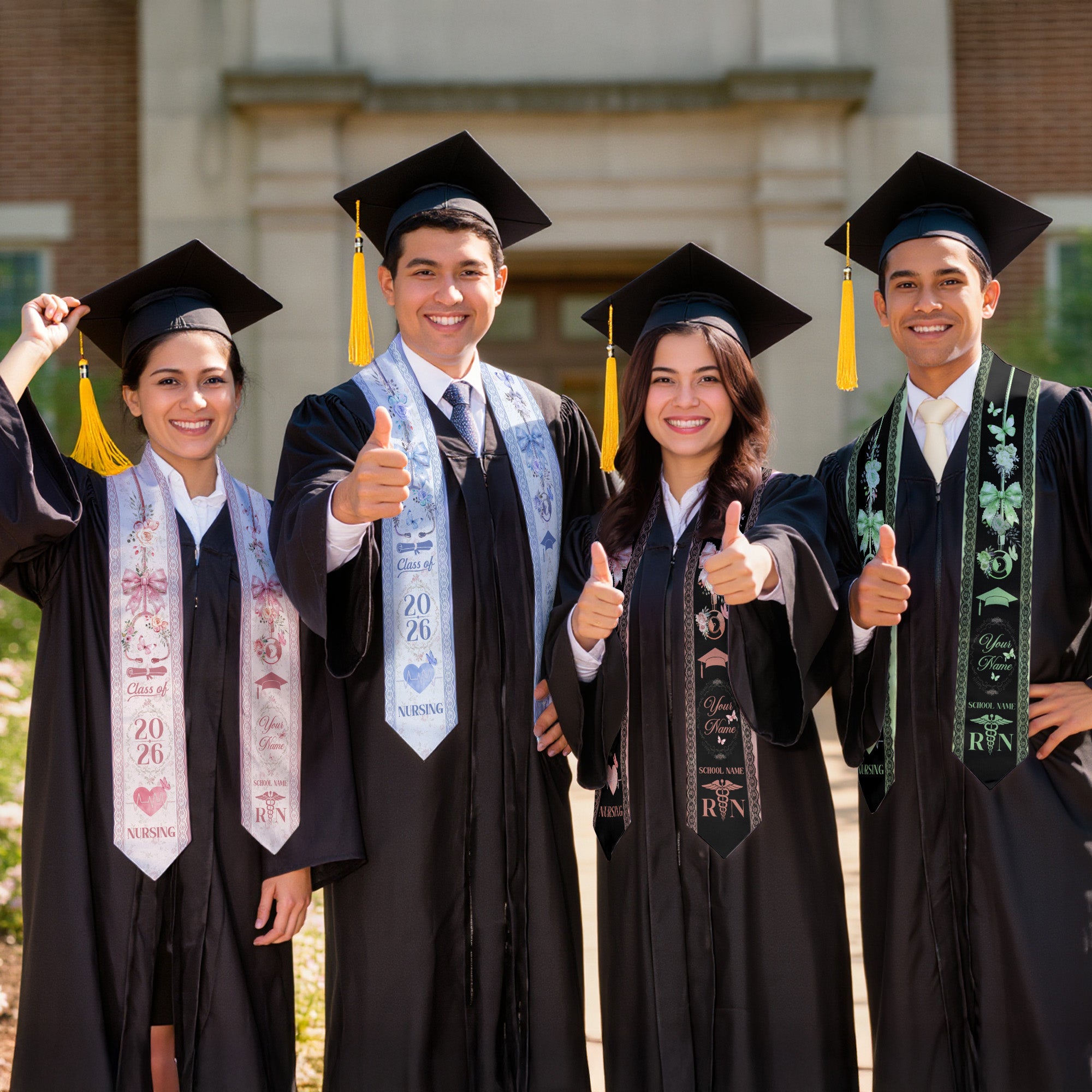 Customized RN Graduation Stole for Nurses, Professional Nursing Ceremony Sash Celebrating Class of 2026