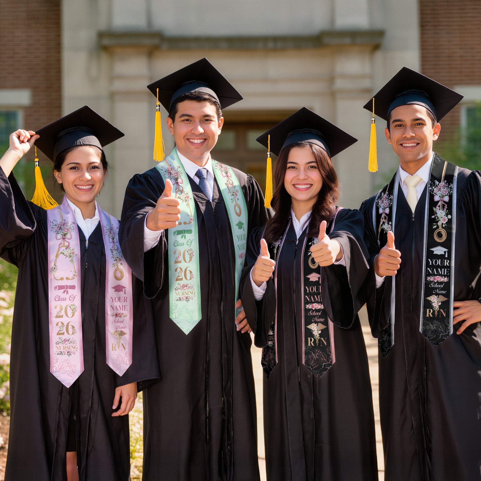 Customized Graduation Stole for Registered Nurses, Nursing School Ceremony Sash Class of 2026