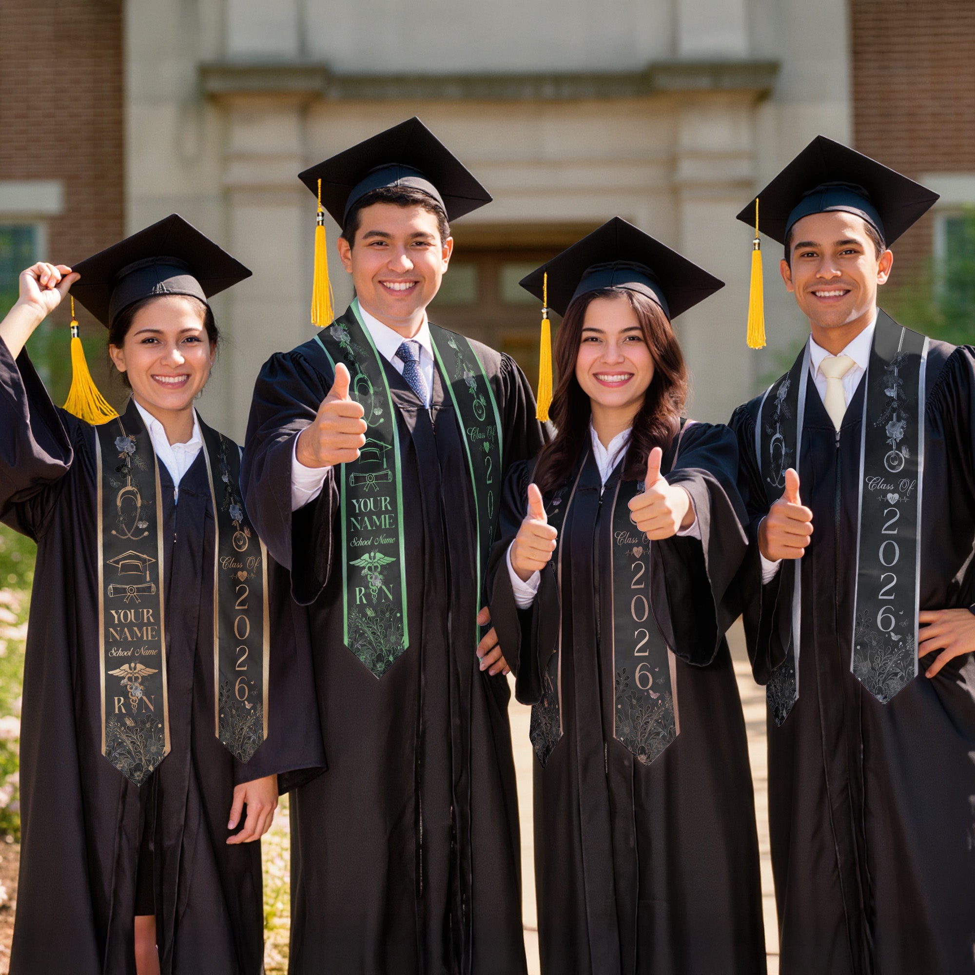Customized RN Nursing Graduation Stole Featuring Professional Design, Nurse Sash for Class of 2026