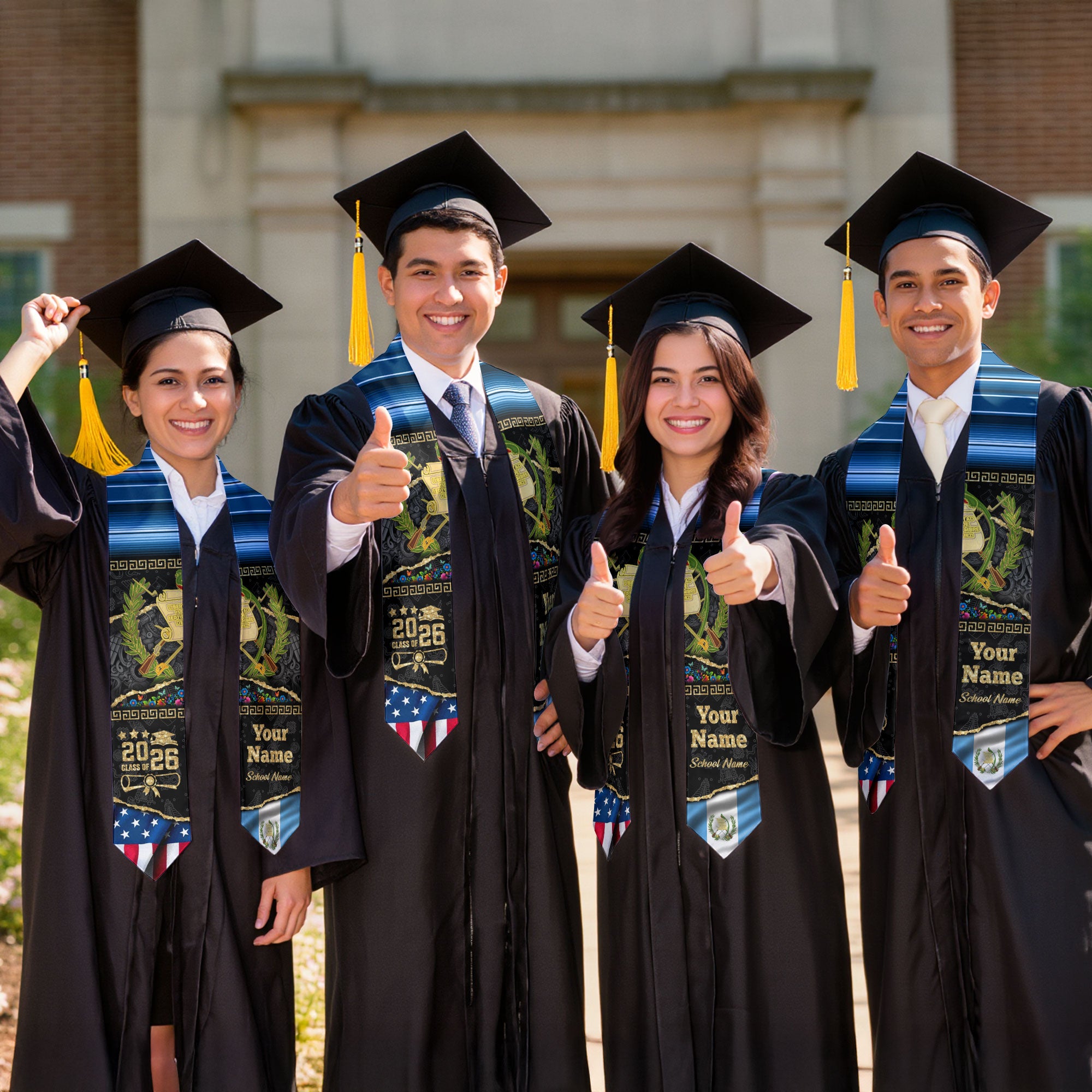 Customized Guatemala Graduation Stole Inspired by Guatemalan Flag Design, Graduation Sash 2026