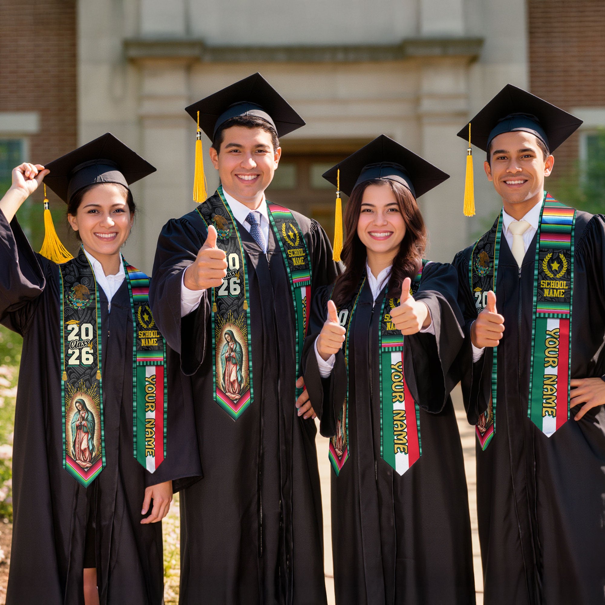 Mexico Graduation Stole 2026, Mexico Flag Sash, Bespoke Touch for Class of 2026 Graduates