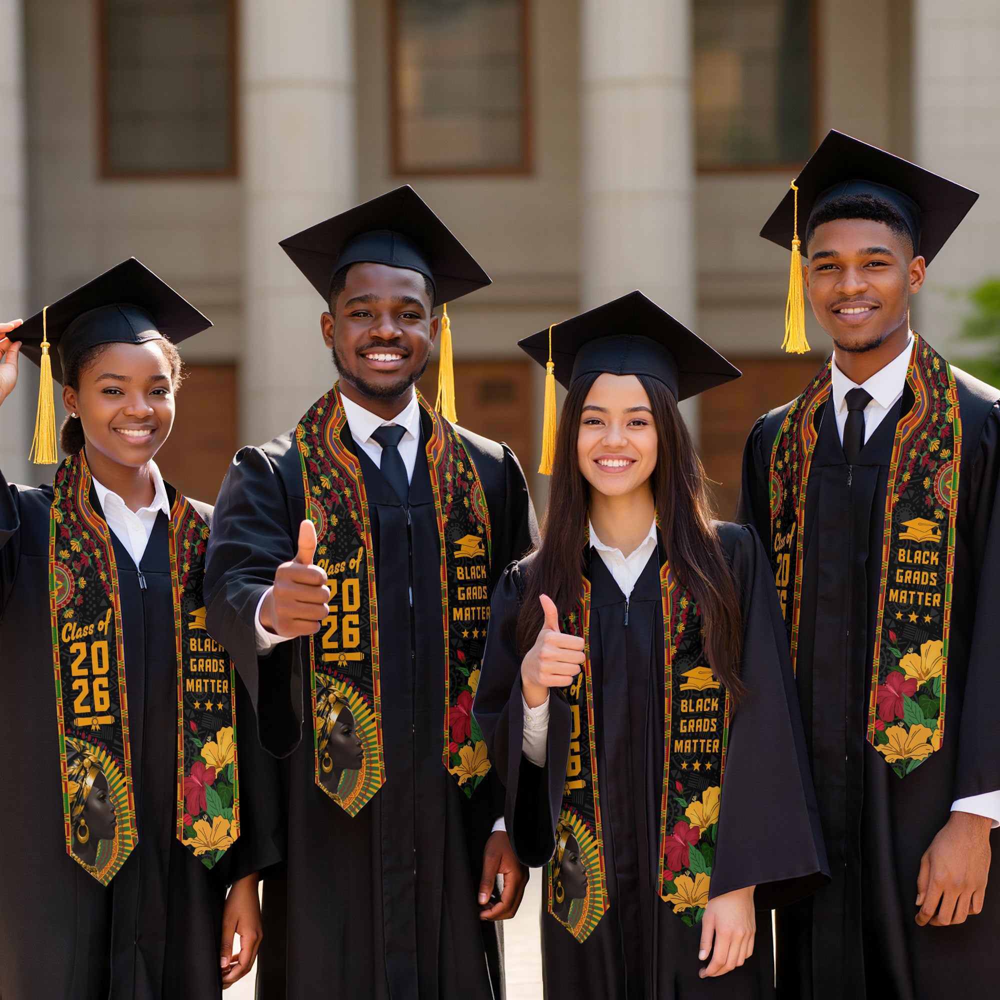 Africa Graduation Stole 2026, African Flag Graduation Sash, Classic Ready-to-Wear for Grads