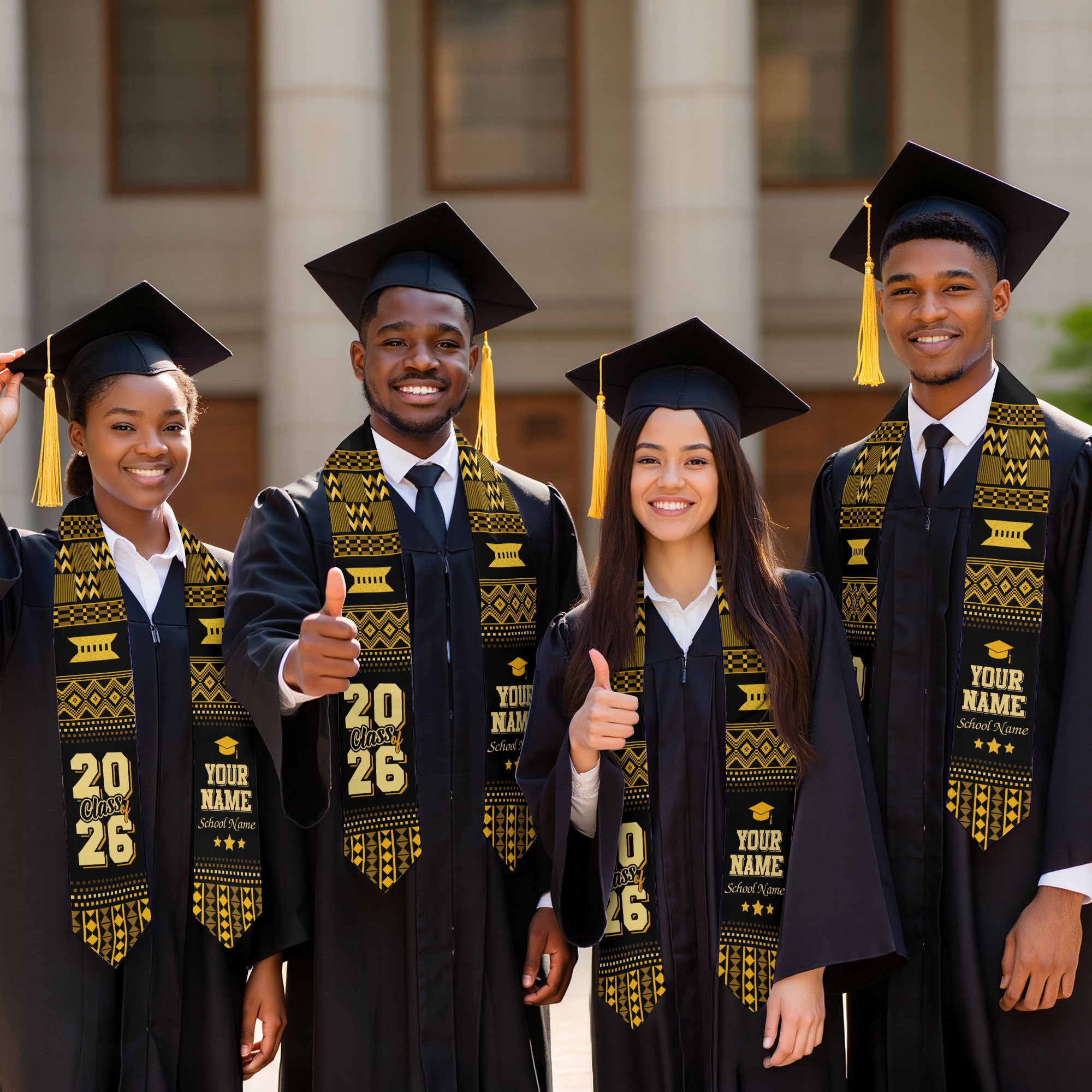 Africa Graduation Stole 2026, African Flag Sash, Bespoke Touch for Class of 2026 Graduates