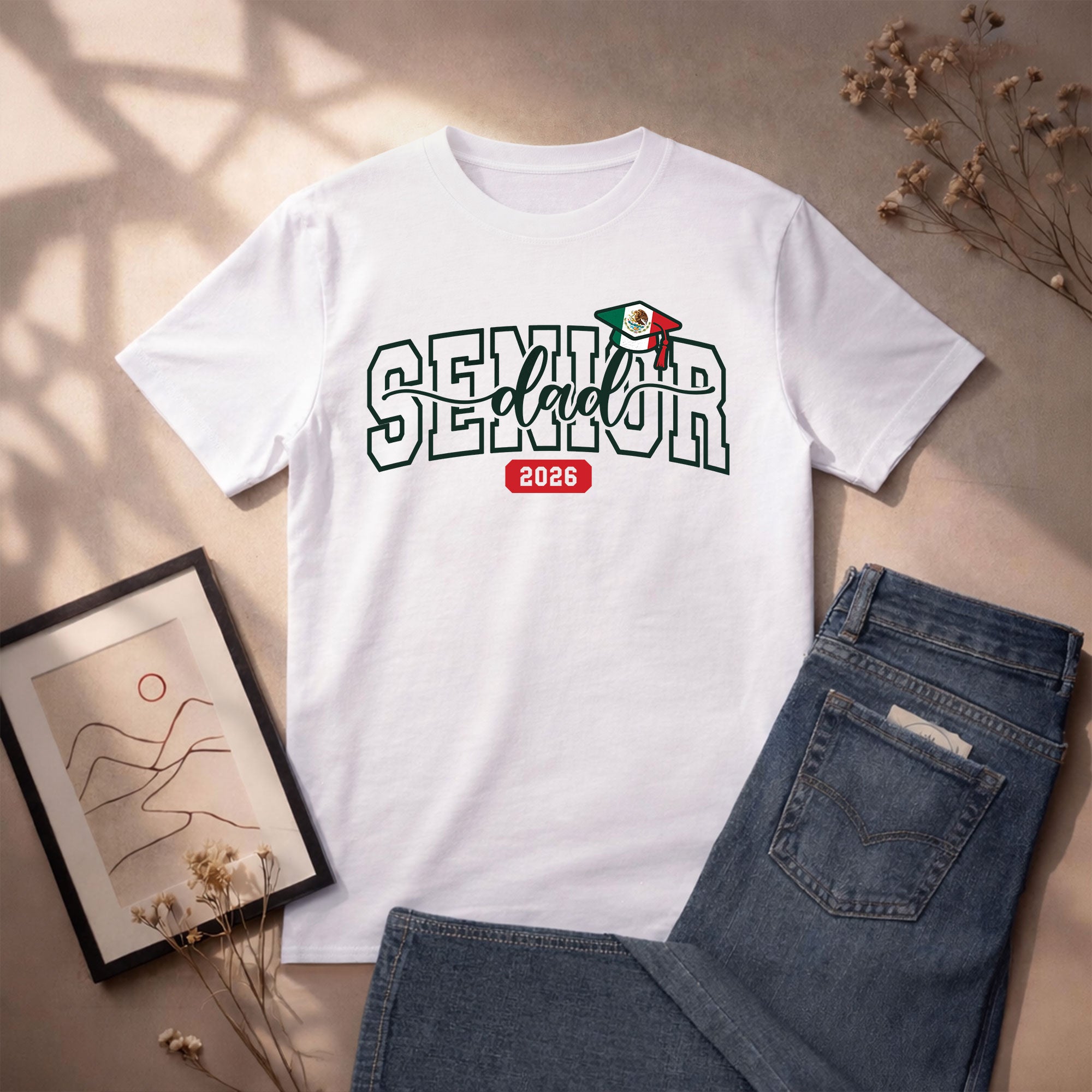 Senior Family Class of 2026 Black T-Shirt - Mexico Flag Heart Graduation Gift Tee (Copy) (Copy)