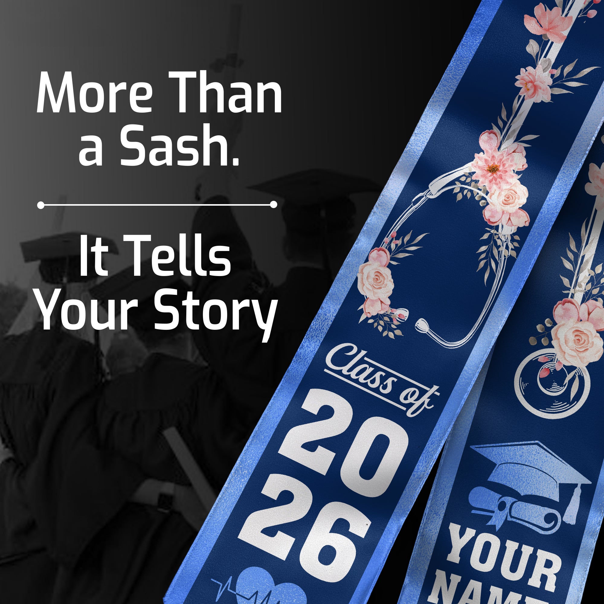 Customized RN Graduation Stole, Nursing Graduation Sash for BSN Nurses, Class of 2026