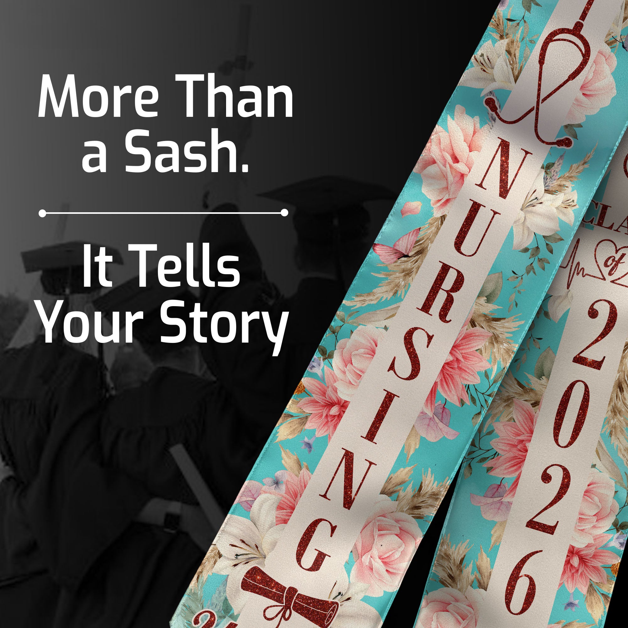 Customized RN Graduation Stole for Nursing Students, BSN Nurse Graduation Sash 2026