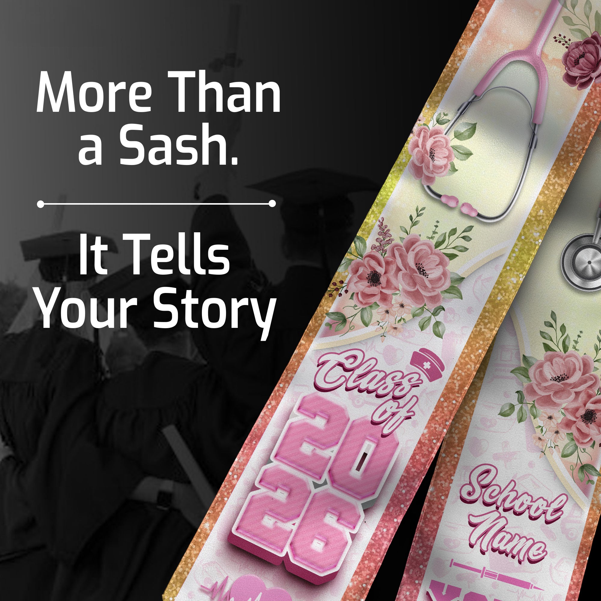 Customized Graduation Stole for RN Nurses, BSN Nursing Ceremony Sash 2026