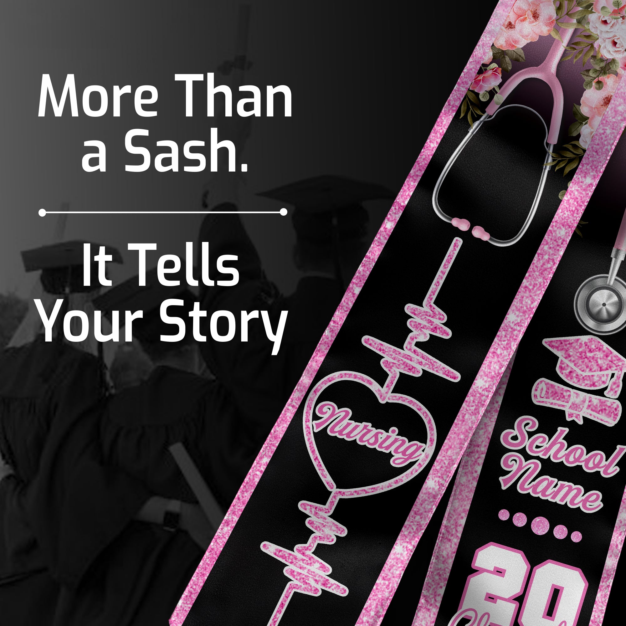 Customized RN Graduation Stole Designed for Nursing School Ceremonies, Class of 2026