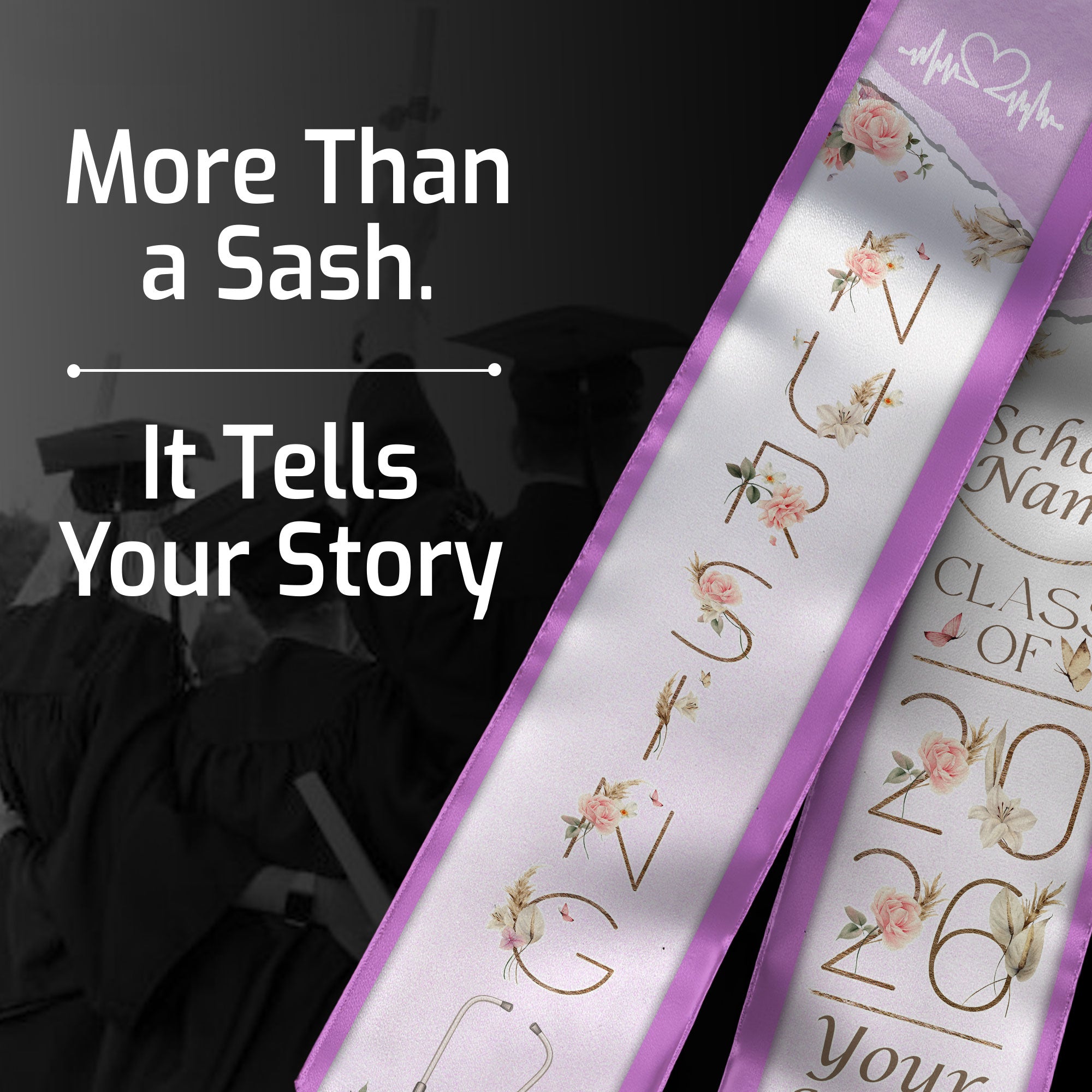 Customized BSN Nursing Graduation Stole for RN Students, Professional Sash 2026