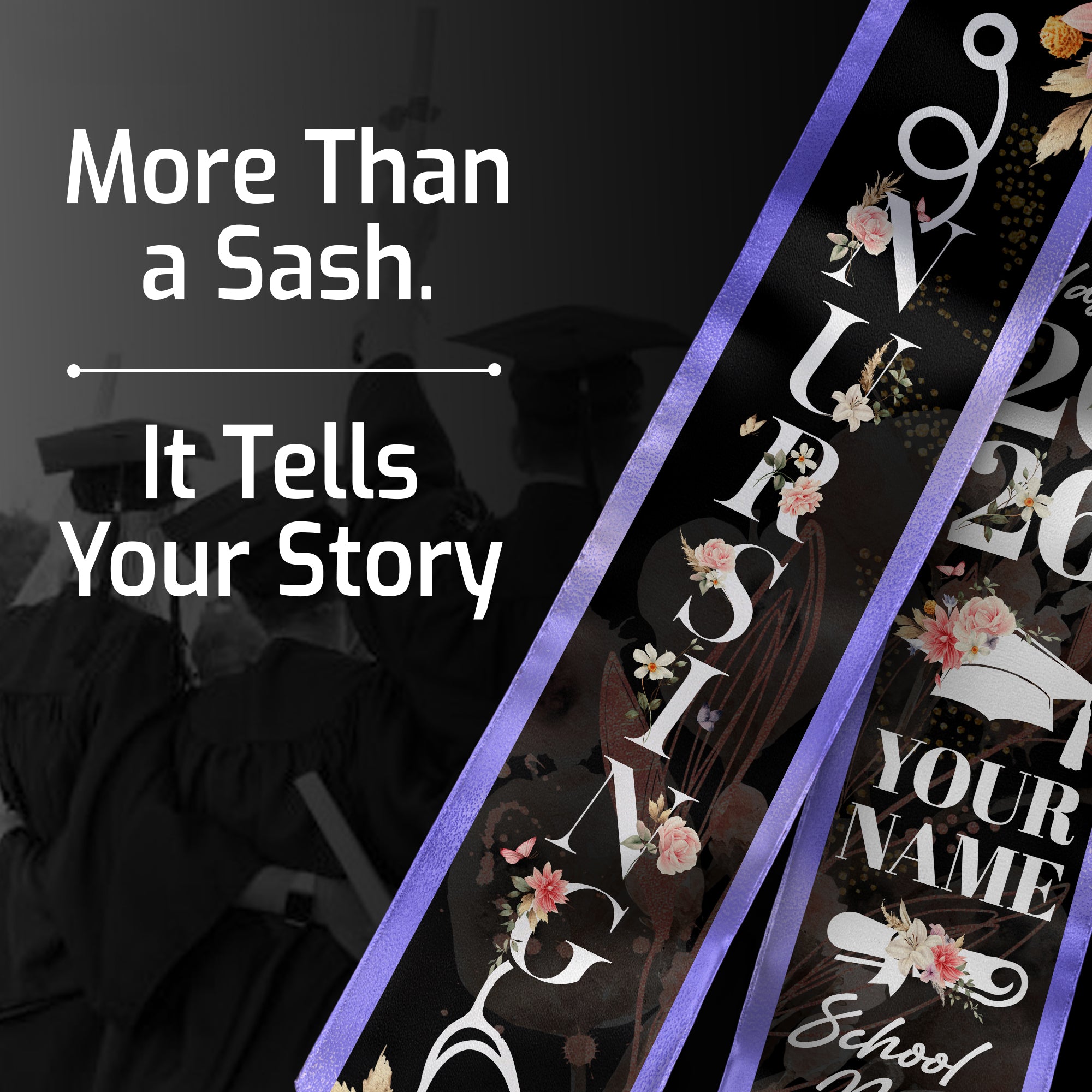 Custom RN Graduation Stole 2026, Nursing Stole Sash for Nurses, Class of 2026 Gift