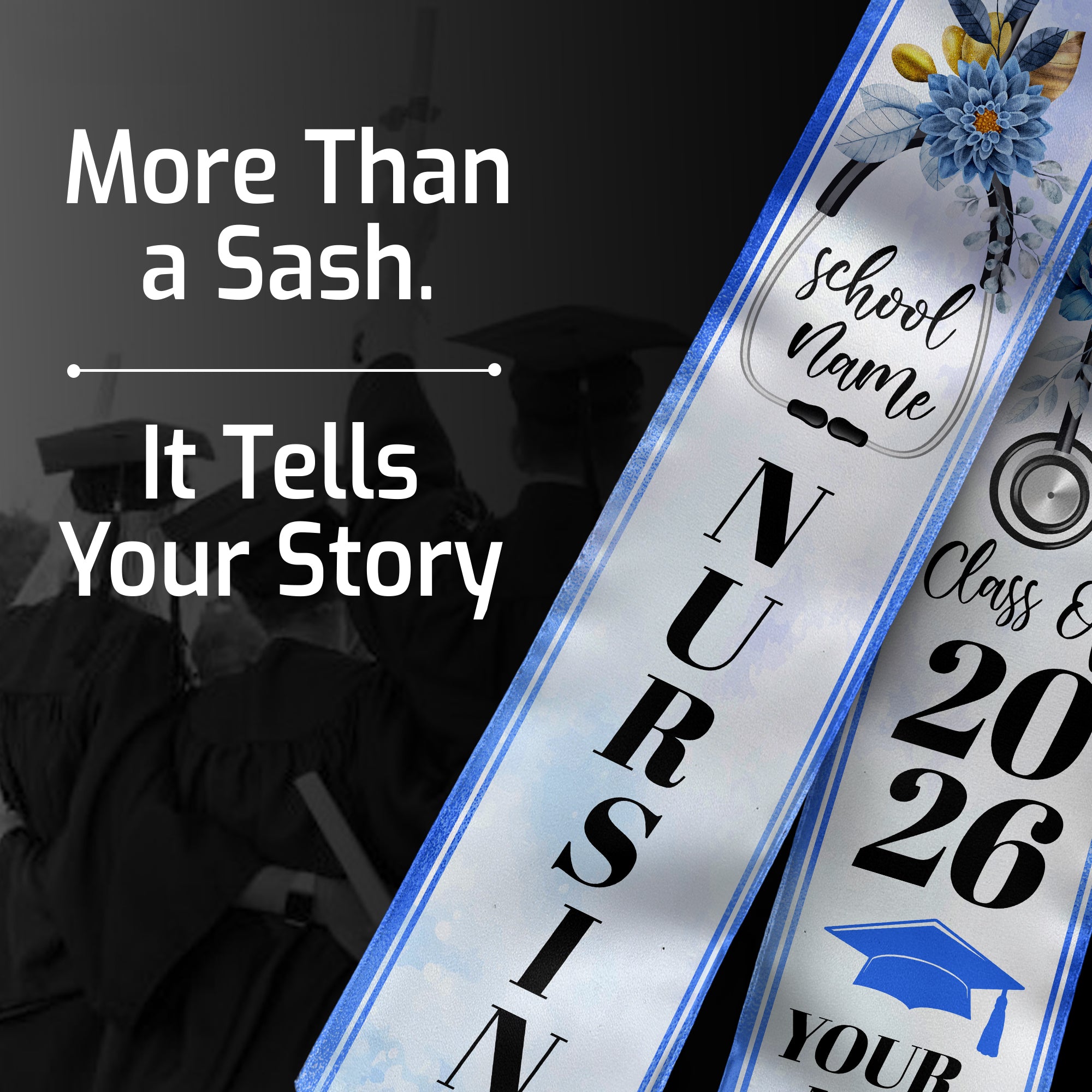 Custom Nursing Stole 2026 for Nurses, RN Graduation Sash, Keepsake for Class of 2026