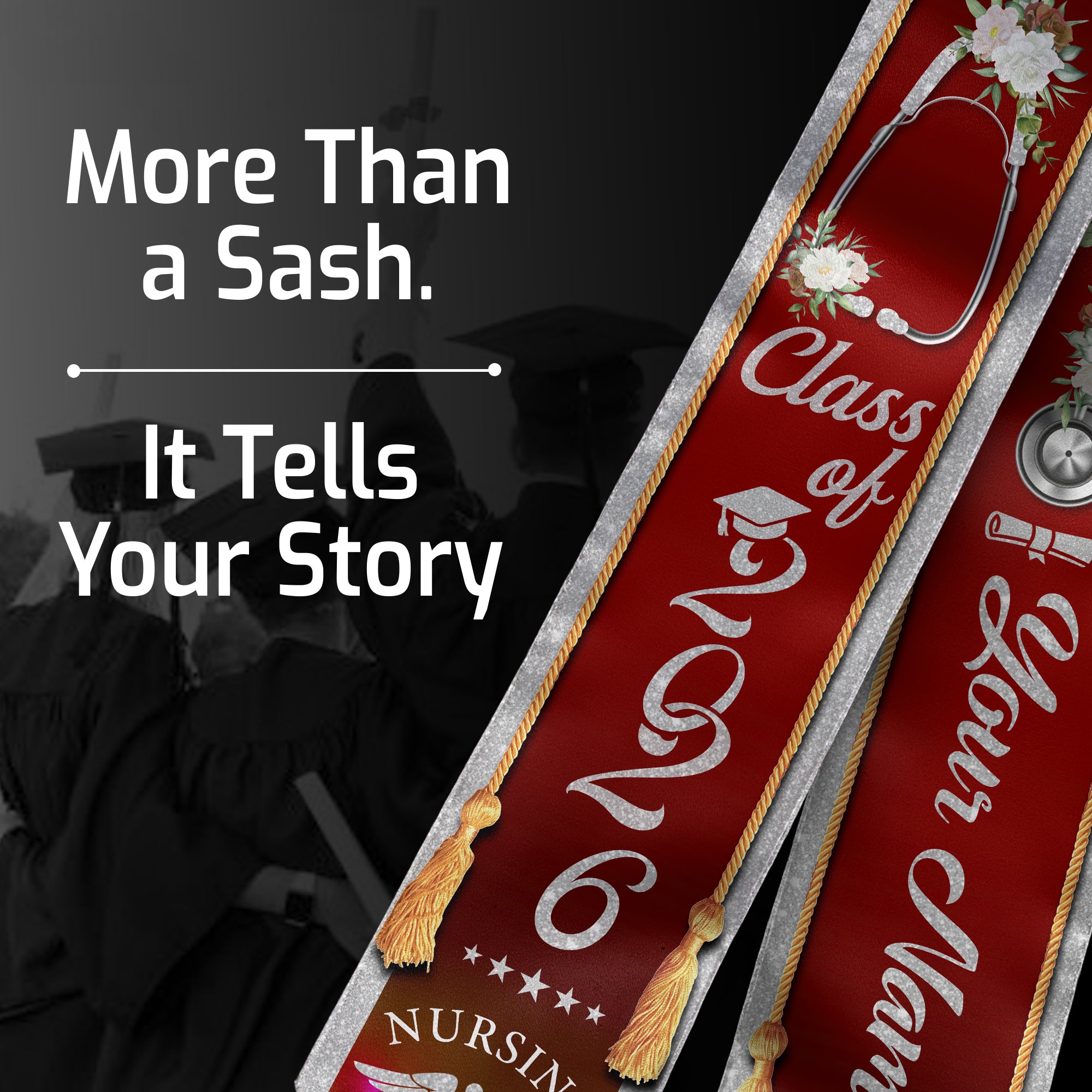 Customized RN Nurse Graduation Stole Highlighting Nursing Achievement, Graduation Sash 2026