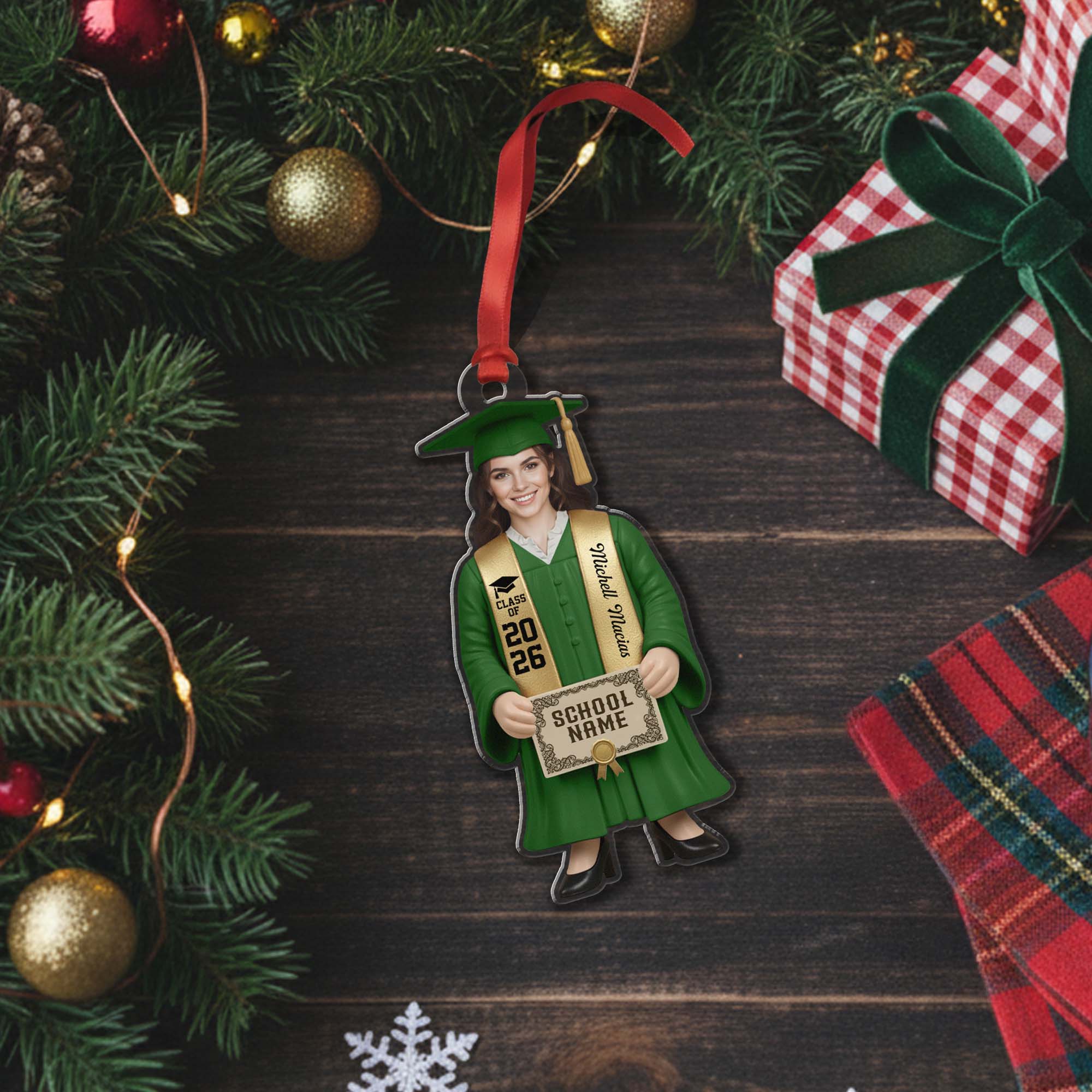 Personalized Class Of 2026 Custom Name School Graduation Figure Ornament