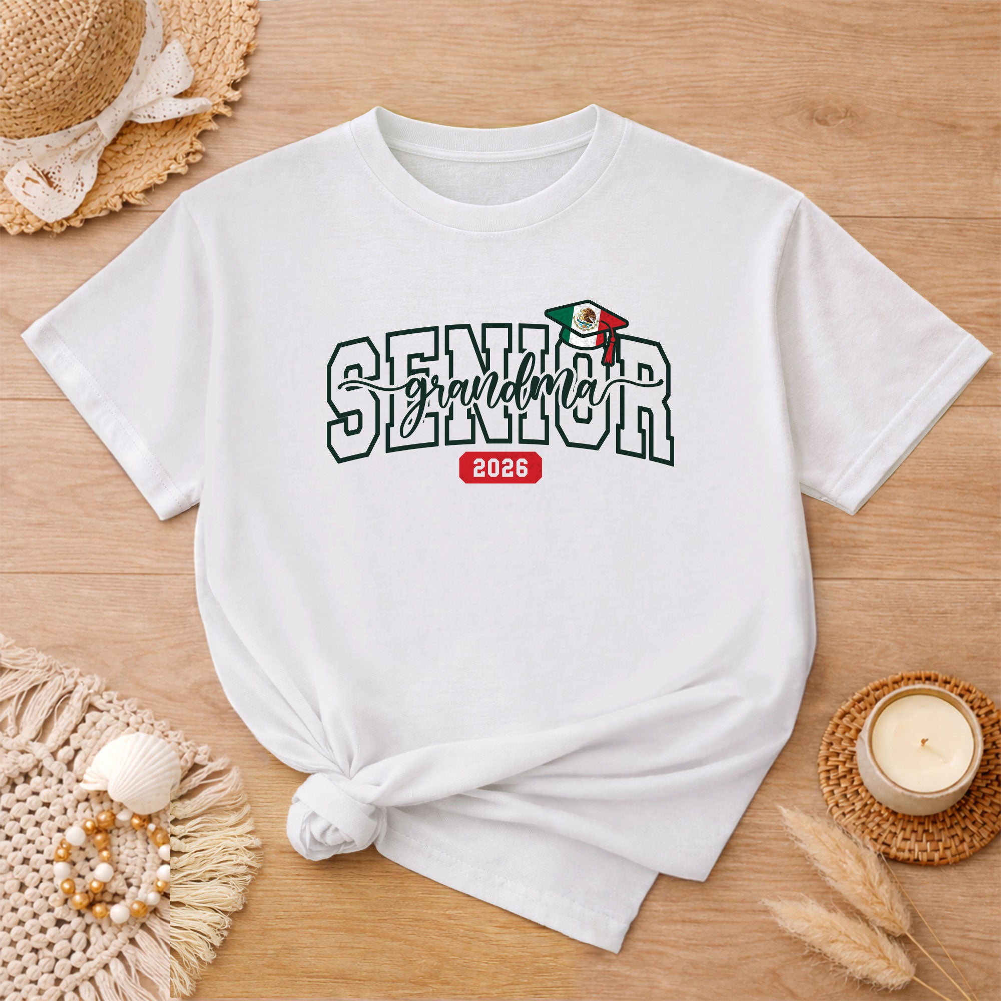 Senior Family Class of 2026 Black T-Shirt - Mexico Flag Heart Graduation Gift Tee (Copy) (Copy)