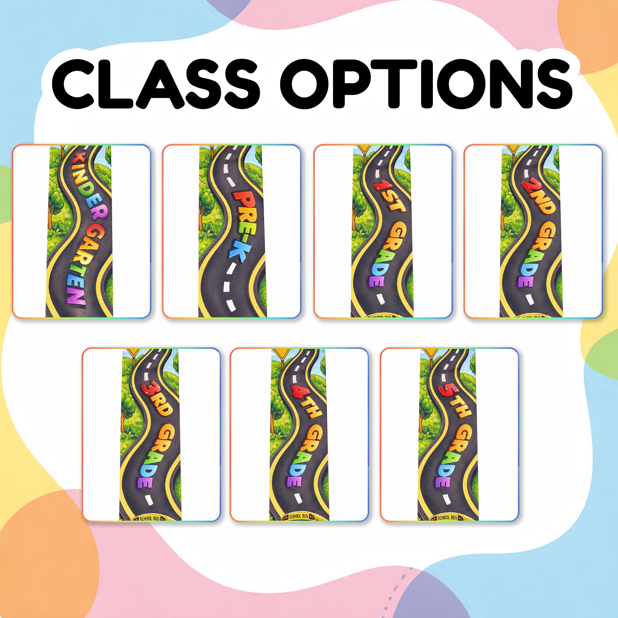 School Bus & Road Graduation Stole Kids - Personalized Photo Class of 2026