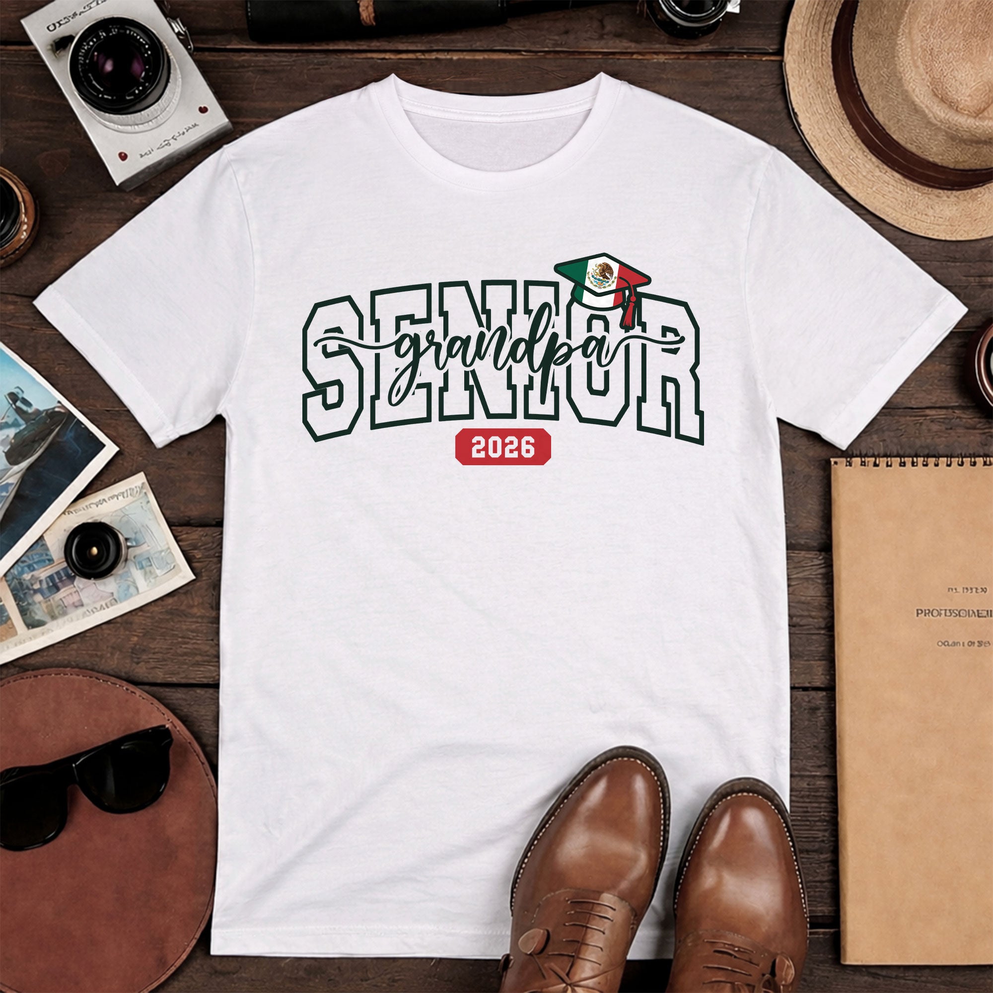 Senior Family Class of 2026 Black T-Shirt - Mexico Flag Heart Graduation Gift Tee (Copy) (Copy)