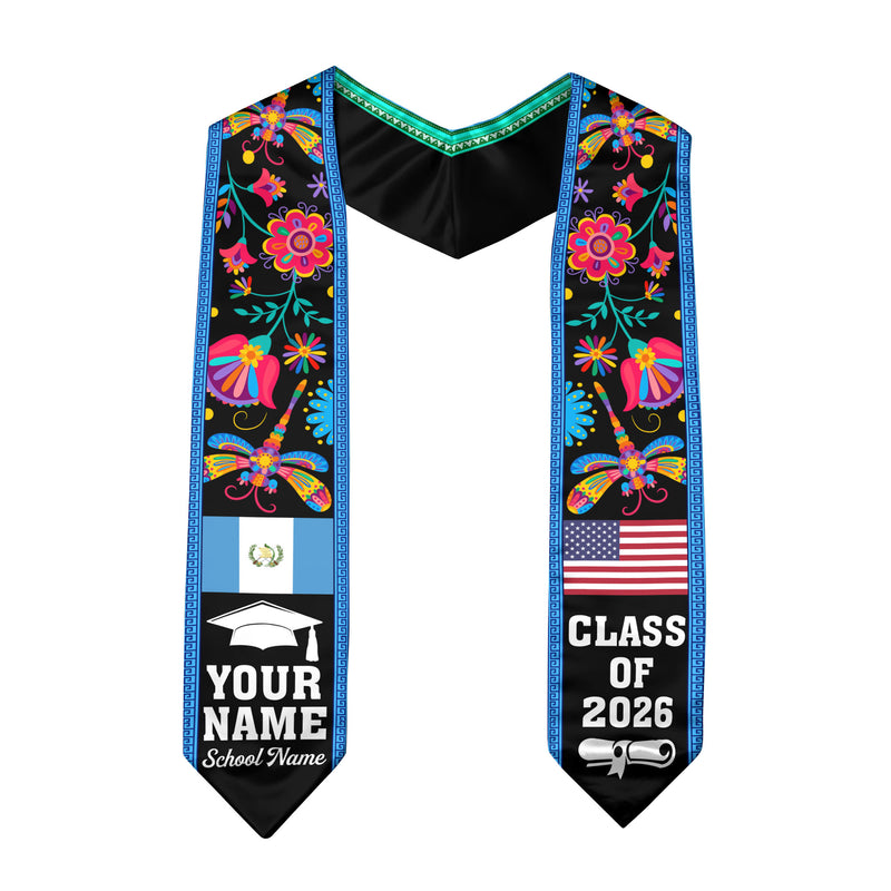 Customized Guatemala Graduation Stole, Guatemalan Flag Stole, Custom Graduation Sash 2026, Class Of 2026