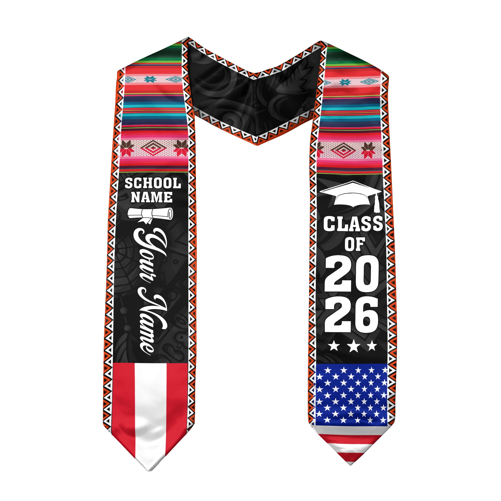 Customized Peru Graduation Sash, Peru Flag Graduation Stole, Personalized Graduation Accessory 2026