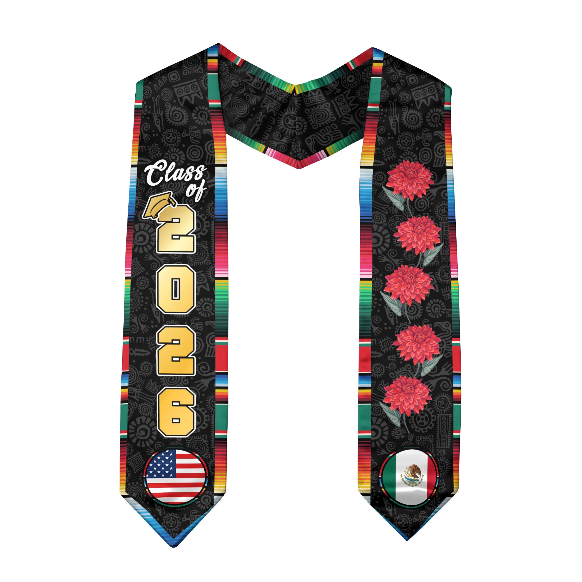 Mexican Graduation Sash 2026, Mexican Am Flag Sash, Mexican Stole, Mexico Grad Stole