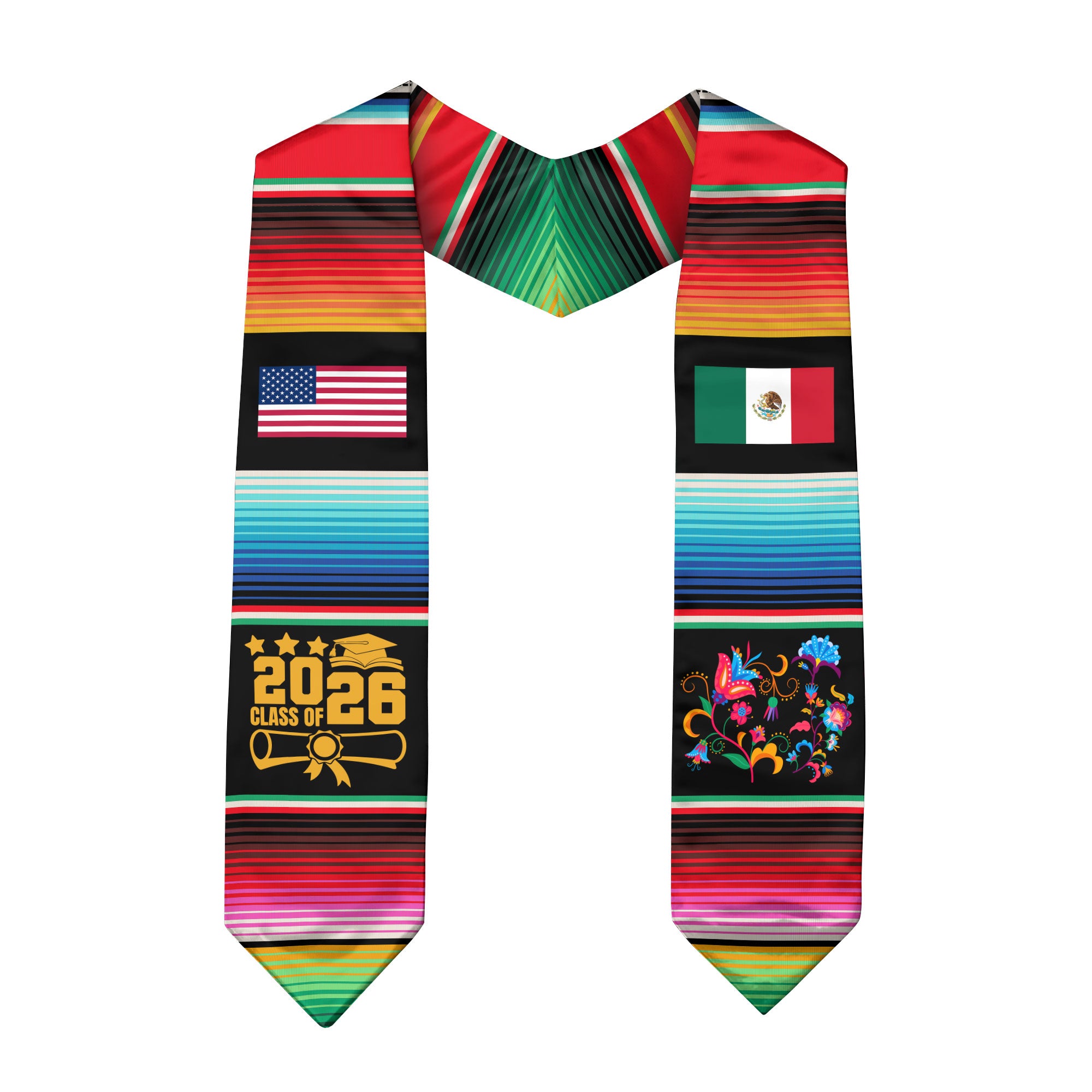 Mexican Flag Grad Sash 2026, Mexican Grad Sash, Mexican Stole, Mexico Grad Stole