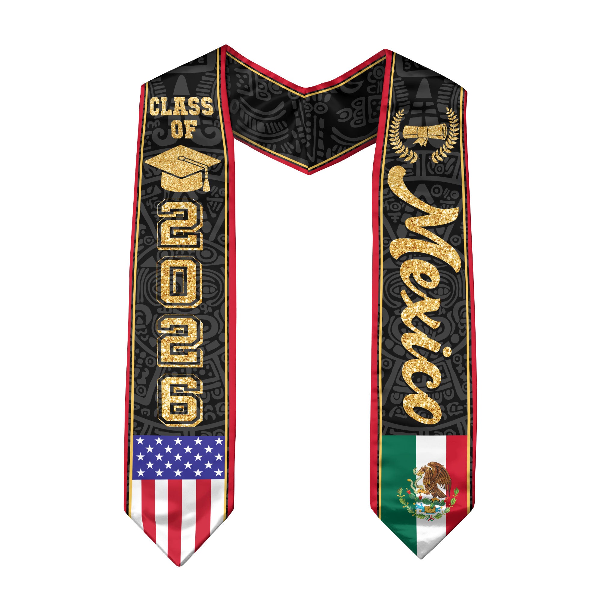Mexico Graduation Stole 2026, Mexican Flag Sash, Ready-to-Wear Classic for Ceremony